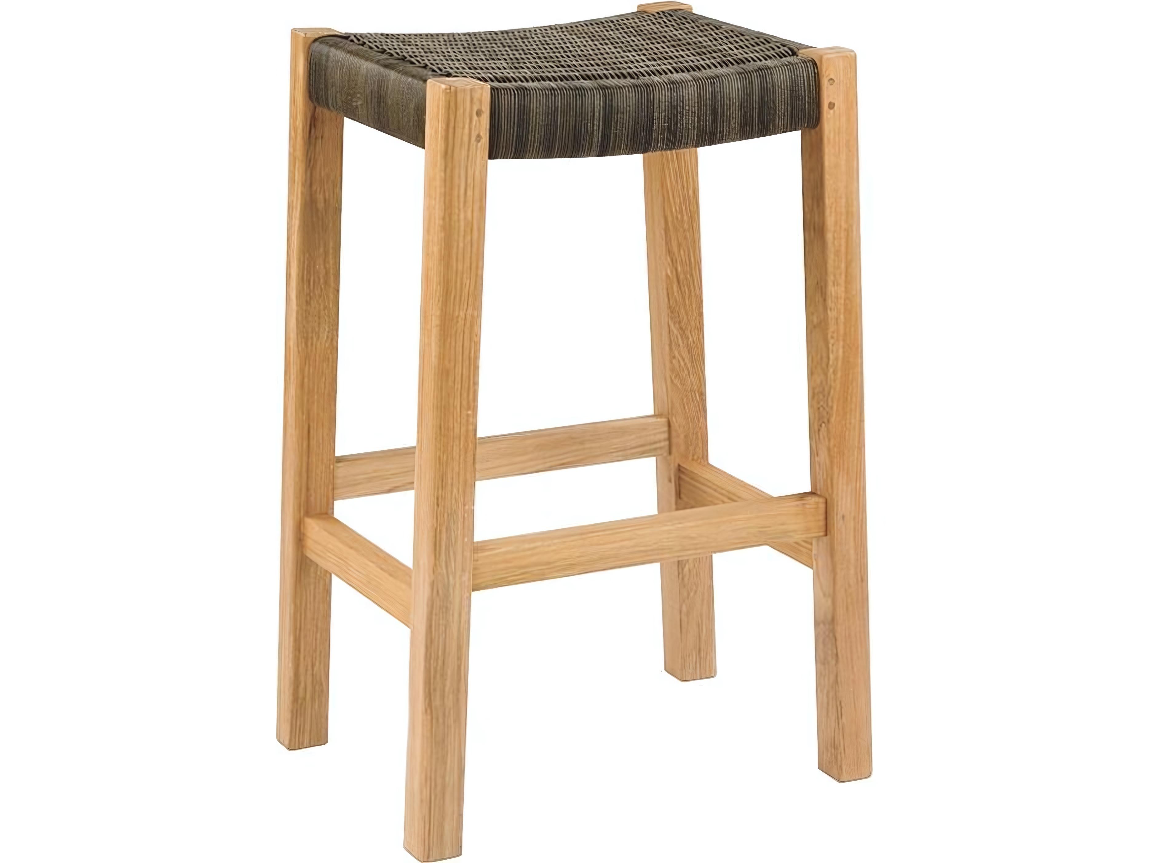 Kingsley Bate Special Order Frances Teak Wicker Bar Stool