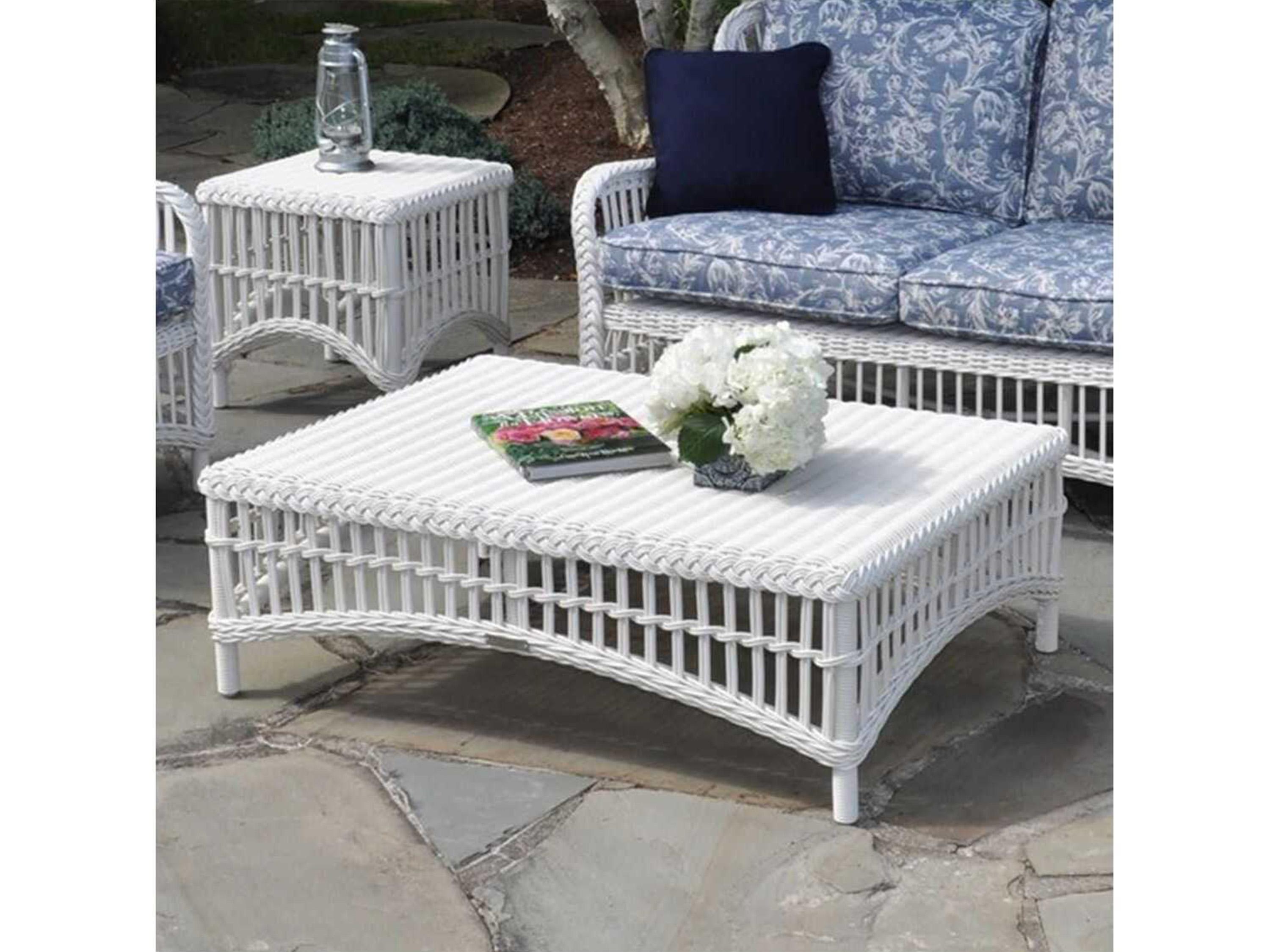 Kingsley Bate Chatham Wicker 42.5"W x 30.5"D Rectangular Coffee Table