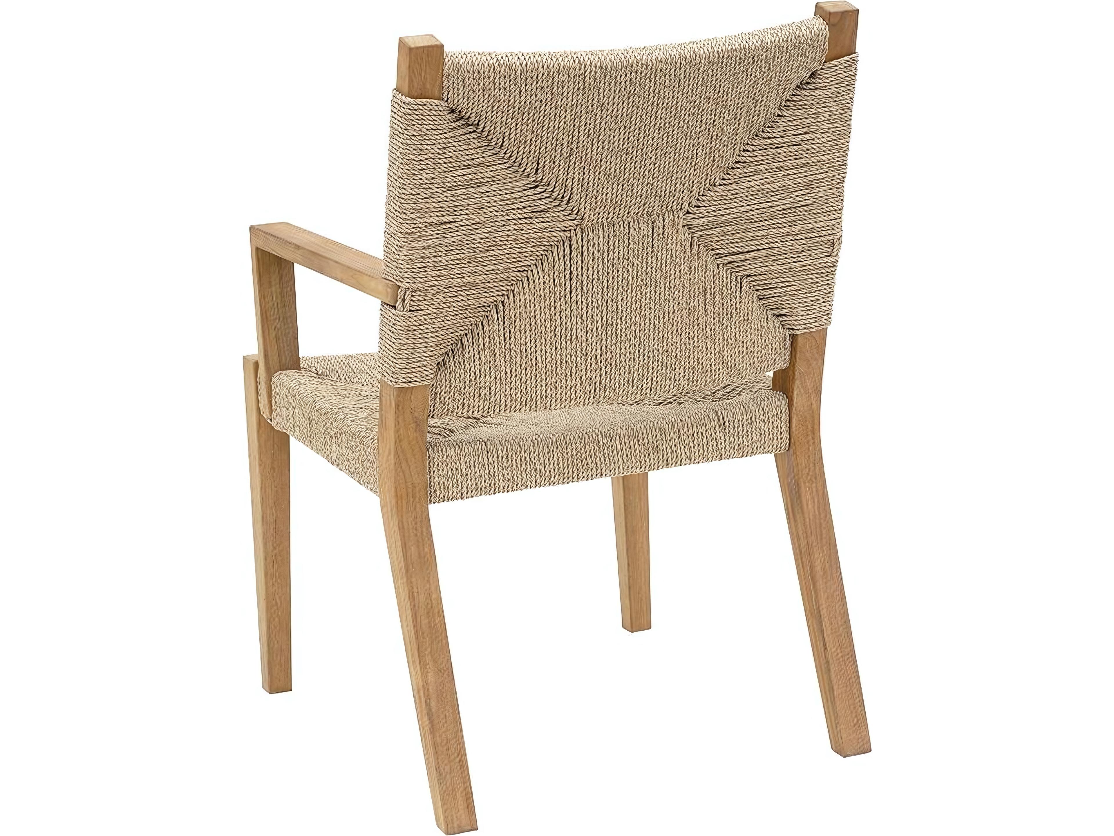Kingsley Bate Hadley Teak Wicker Dining Arm Chair
