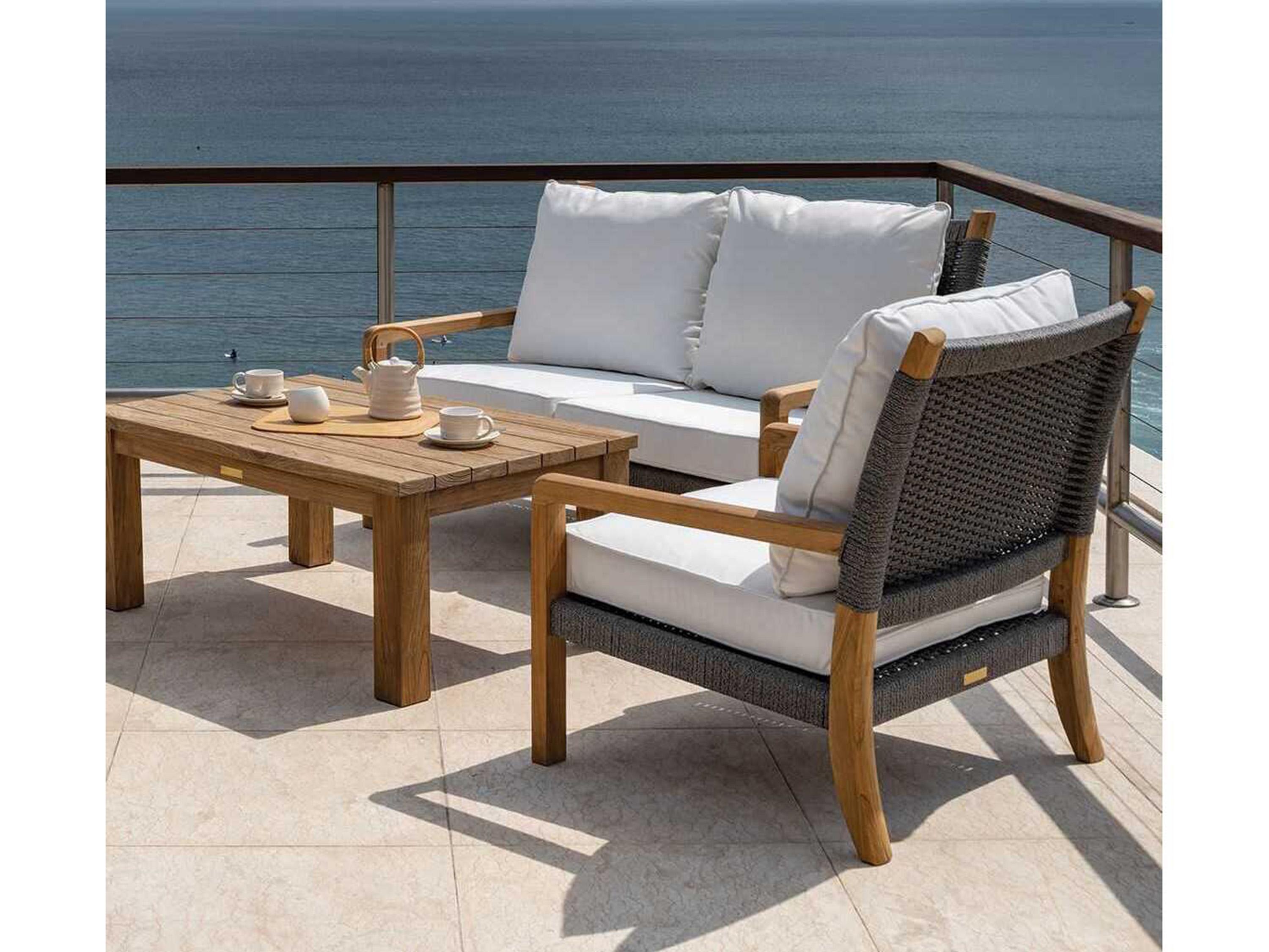 Kingsley Bate Special Order Hudson Teak Rope Cushion Lounge Chair