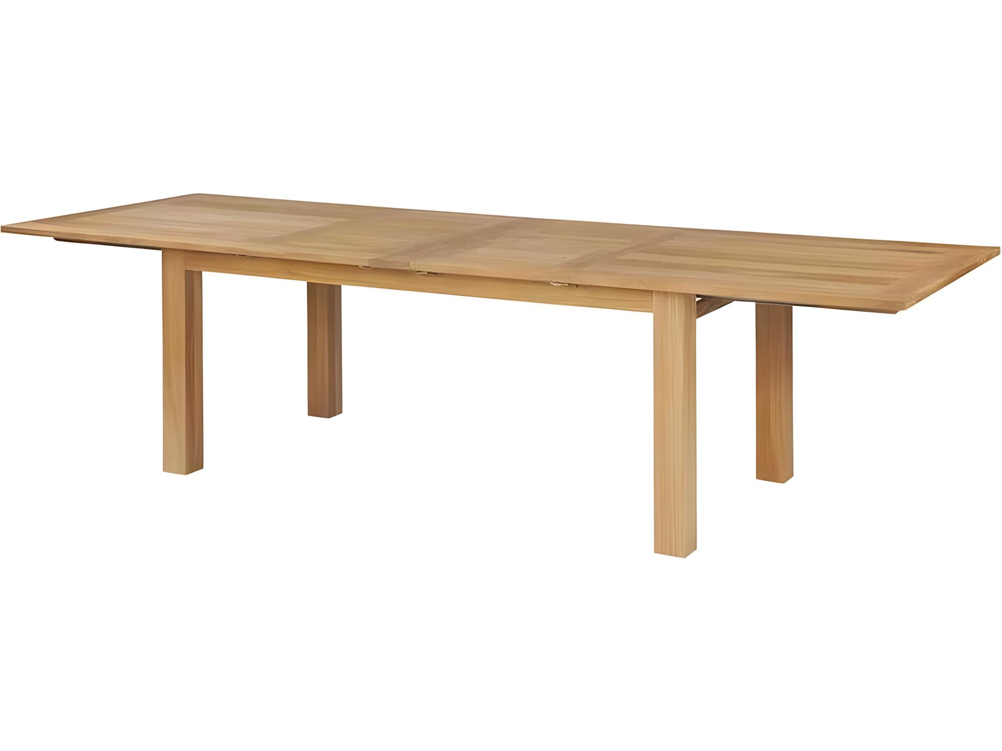 Kingsley Bate Hyannis Teak 82.5-118"W x 39.5"D Rectangular Dining Table with Umbrella Hole