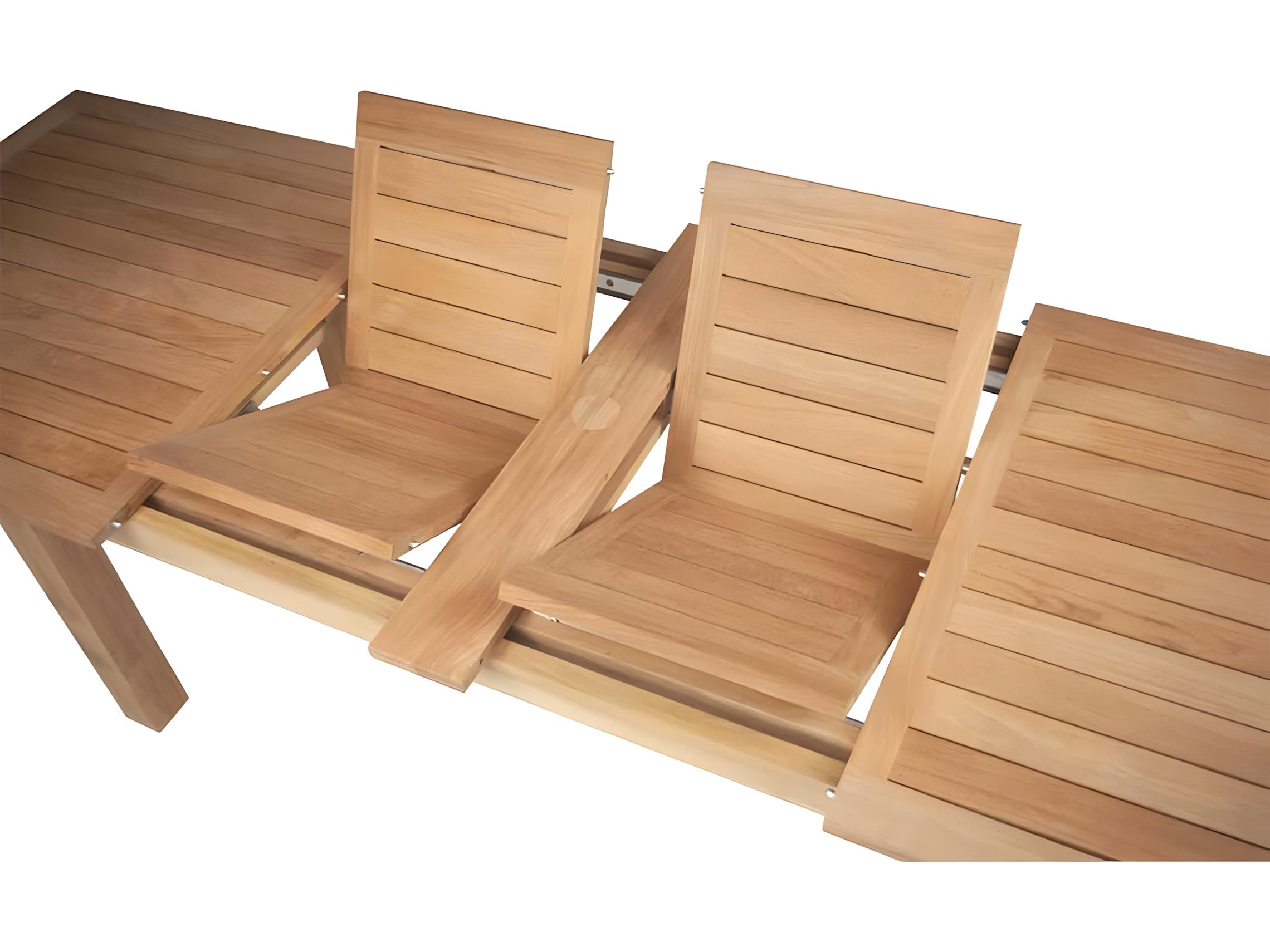 Kingsley Bate Hyannis Teak 82.5-118"W x 39.5"D Rectangular Dining Table with Umbrella Hole