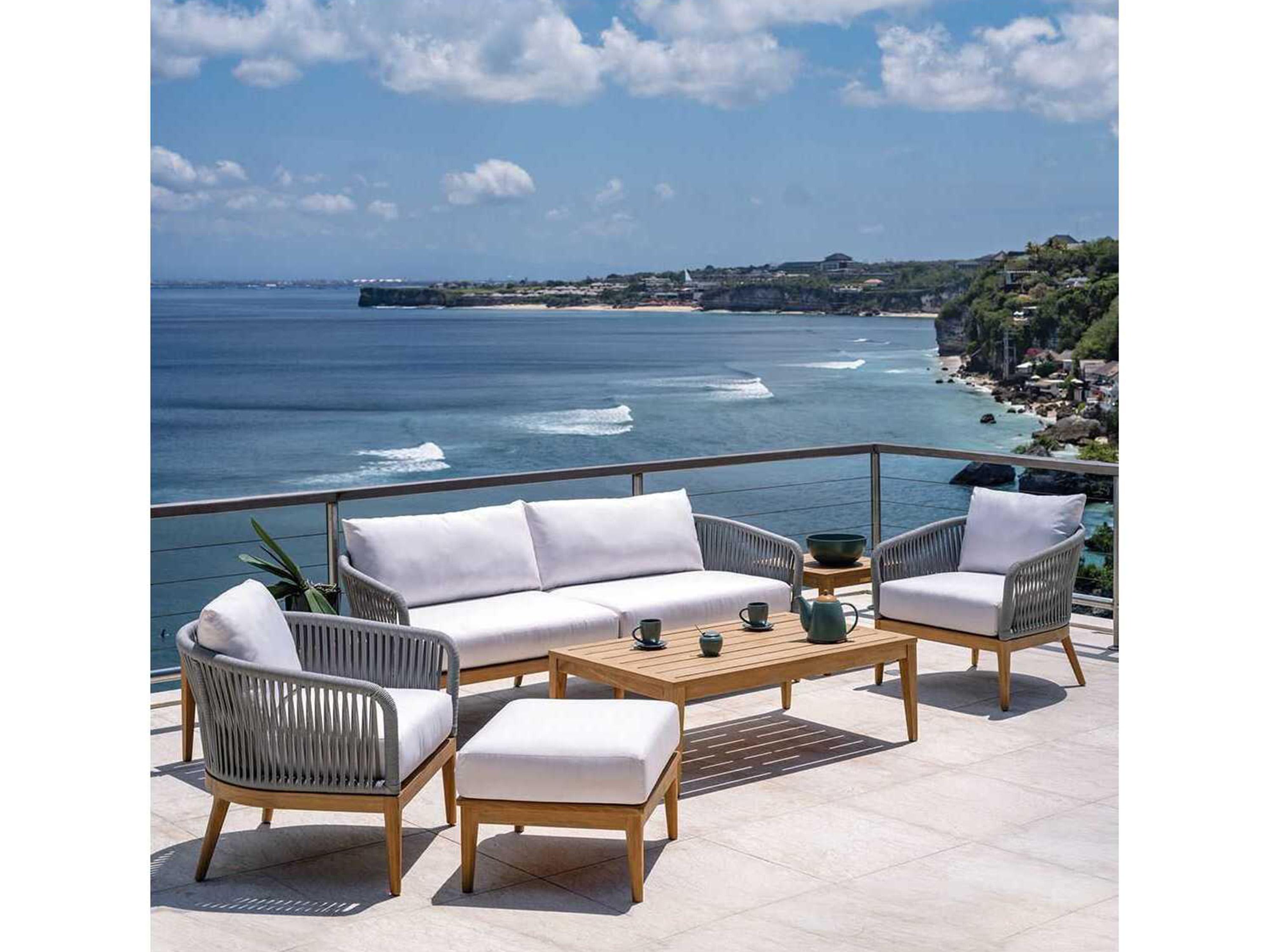 Kingsley Bate Special Order Lucia Teak Cushion Ottoman