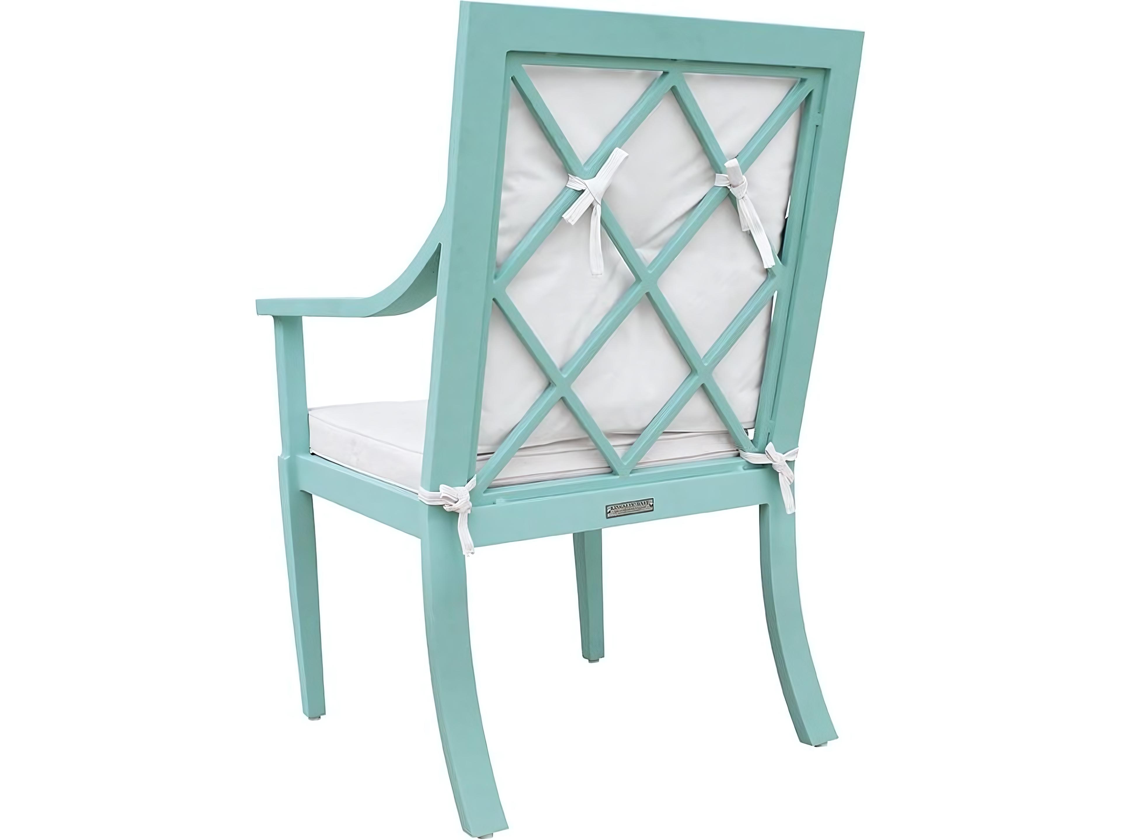 Kingsley Bate Special Order Meredith Aluminum Cushion Dining Arm Chair