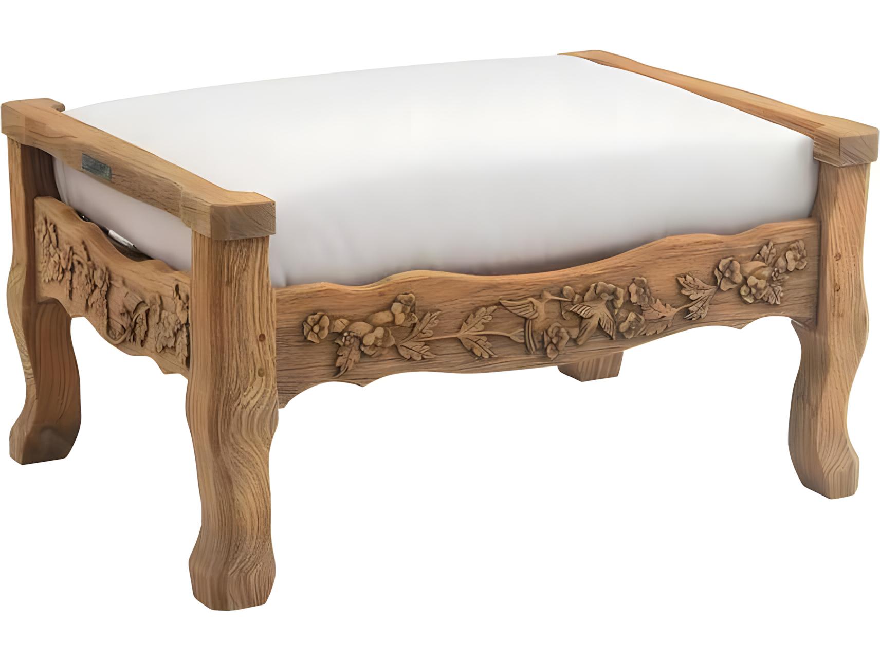 Kingsley Bate Normandy Teak Cushion Ottoman