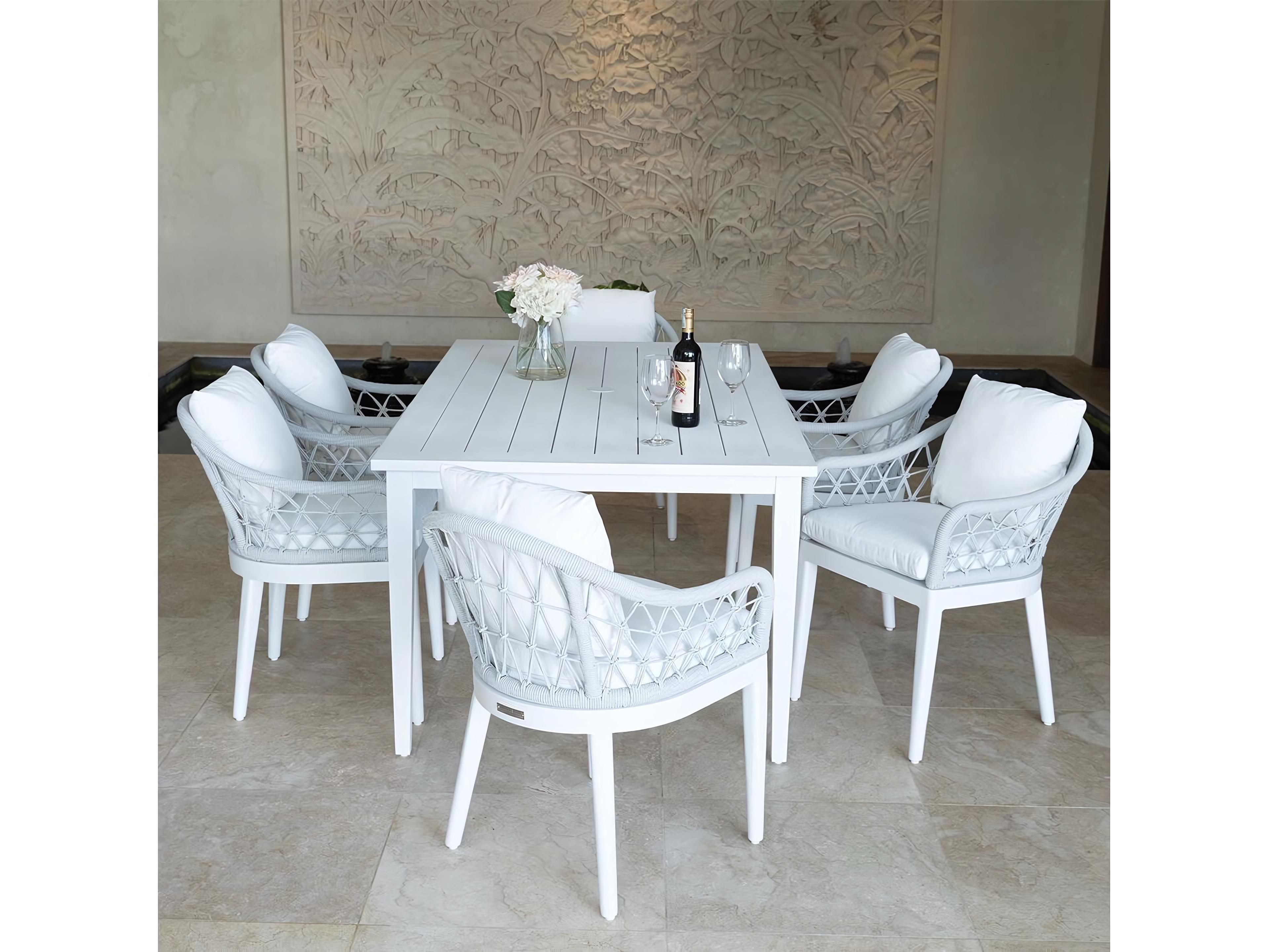 Kingsley Bate Nevis Aluminum Cushion Dining Arm Chair