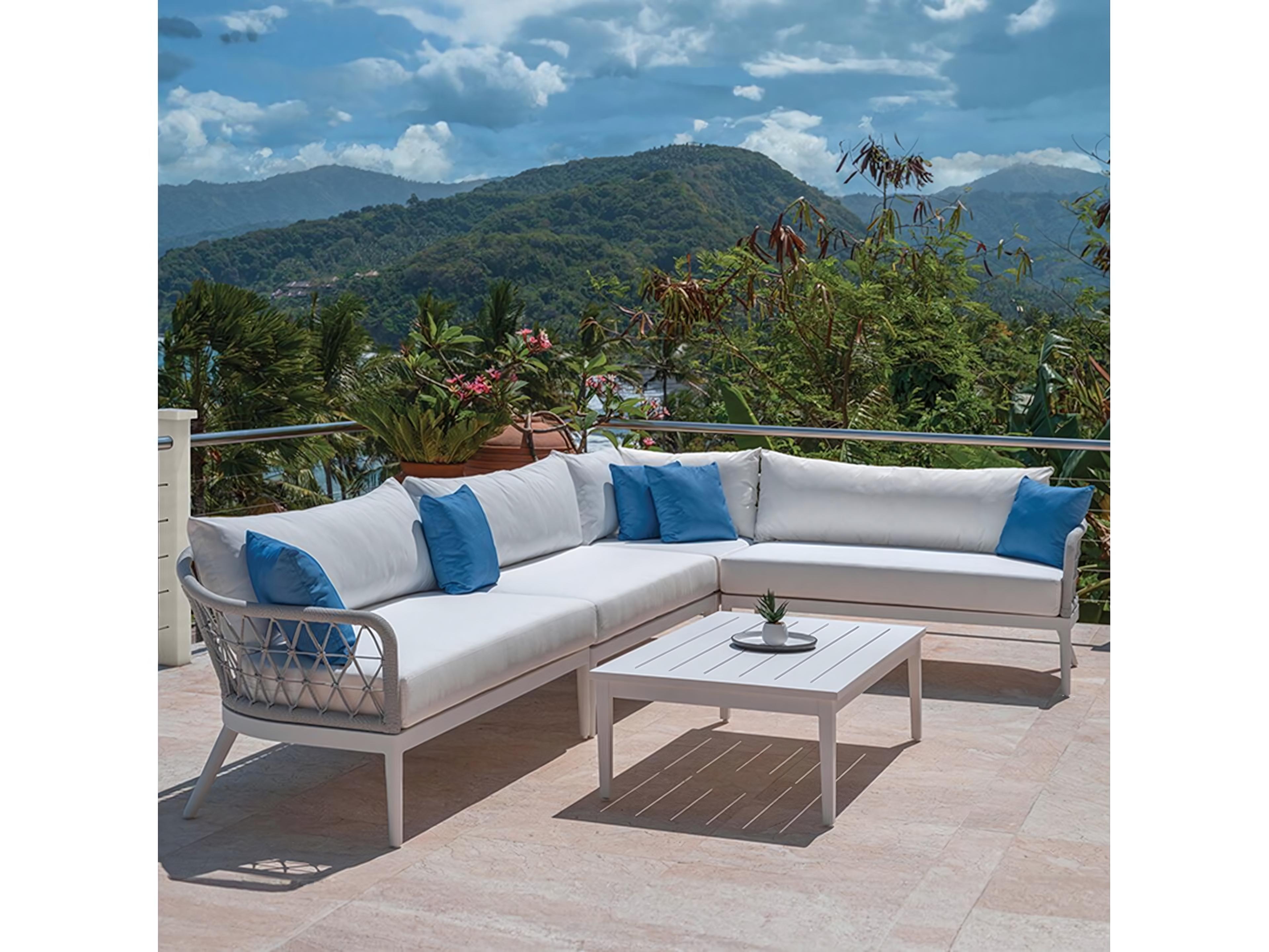 Kingsley Bate Nevis Aluminum Cushion Sectional Left Arm Facing Loveseat