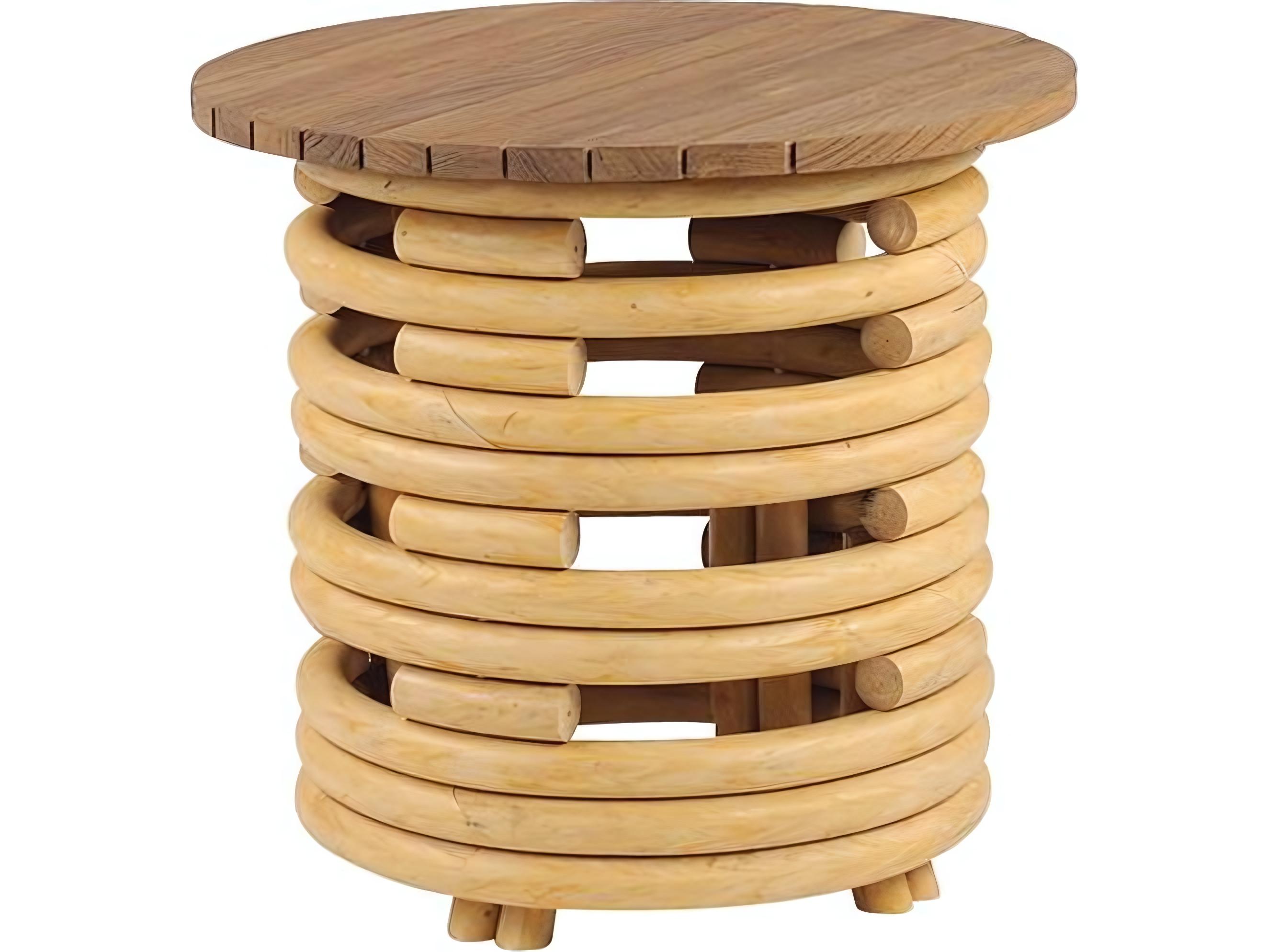 Kingsley Bate Special Order Palm Springs Aluminum 20" Round Side Table