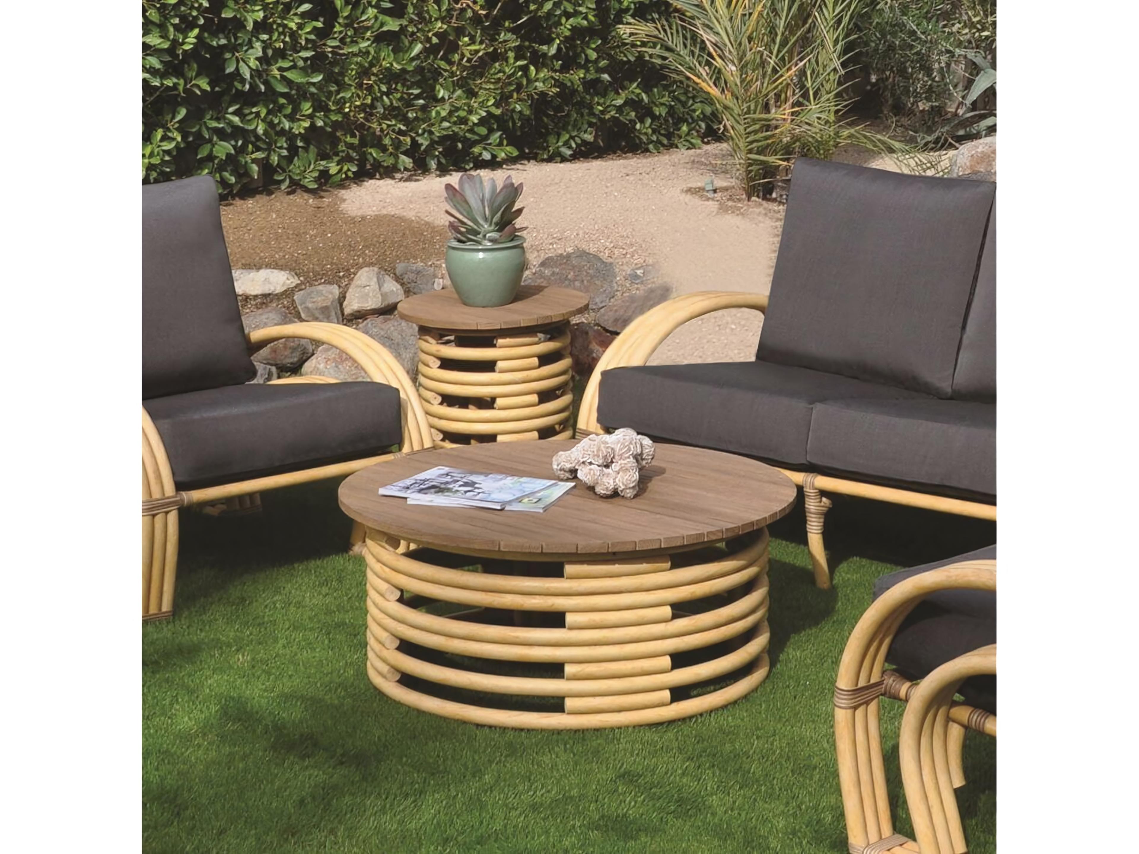 Kingsley Bate Special Order Palm Springs Aluminum 36" Round Coffee Table