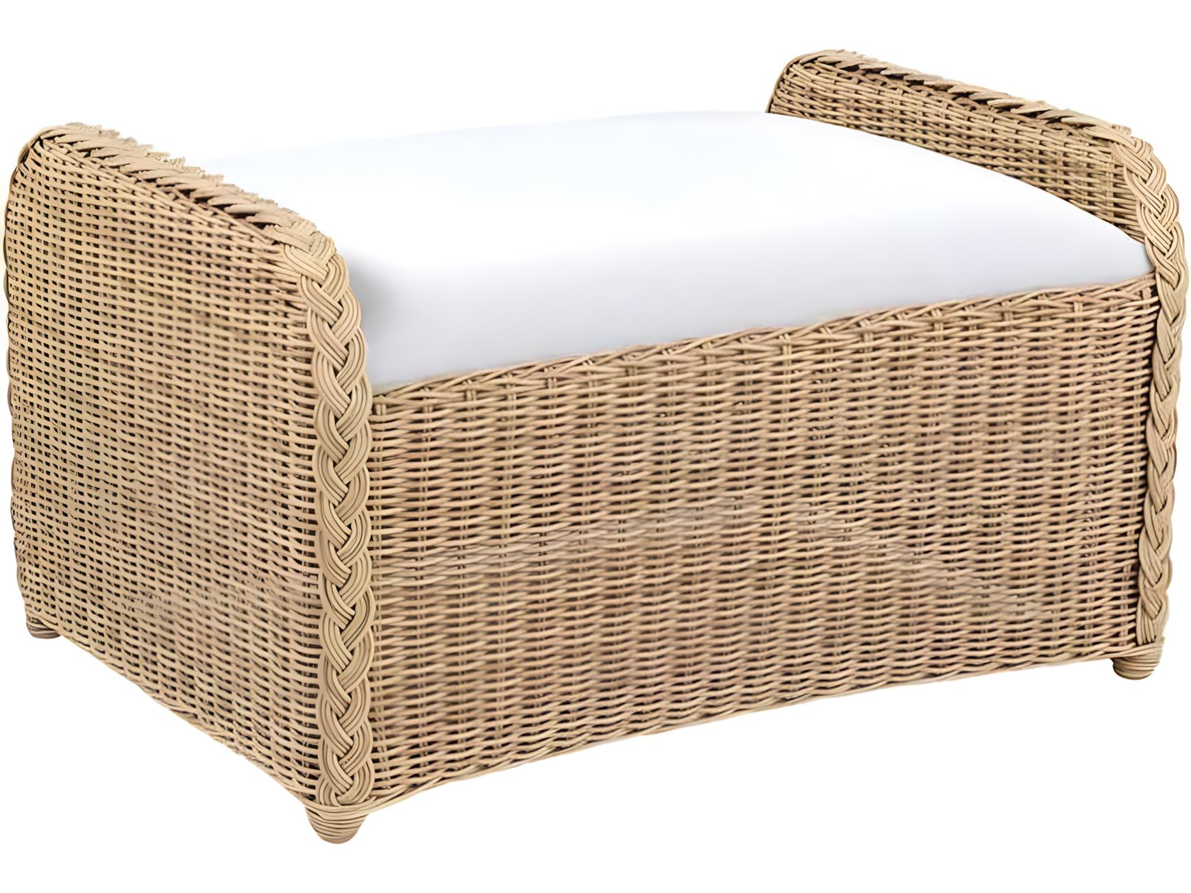 Kingsley Bate Quogue Wicker Cushion Ottoman