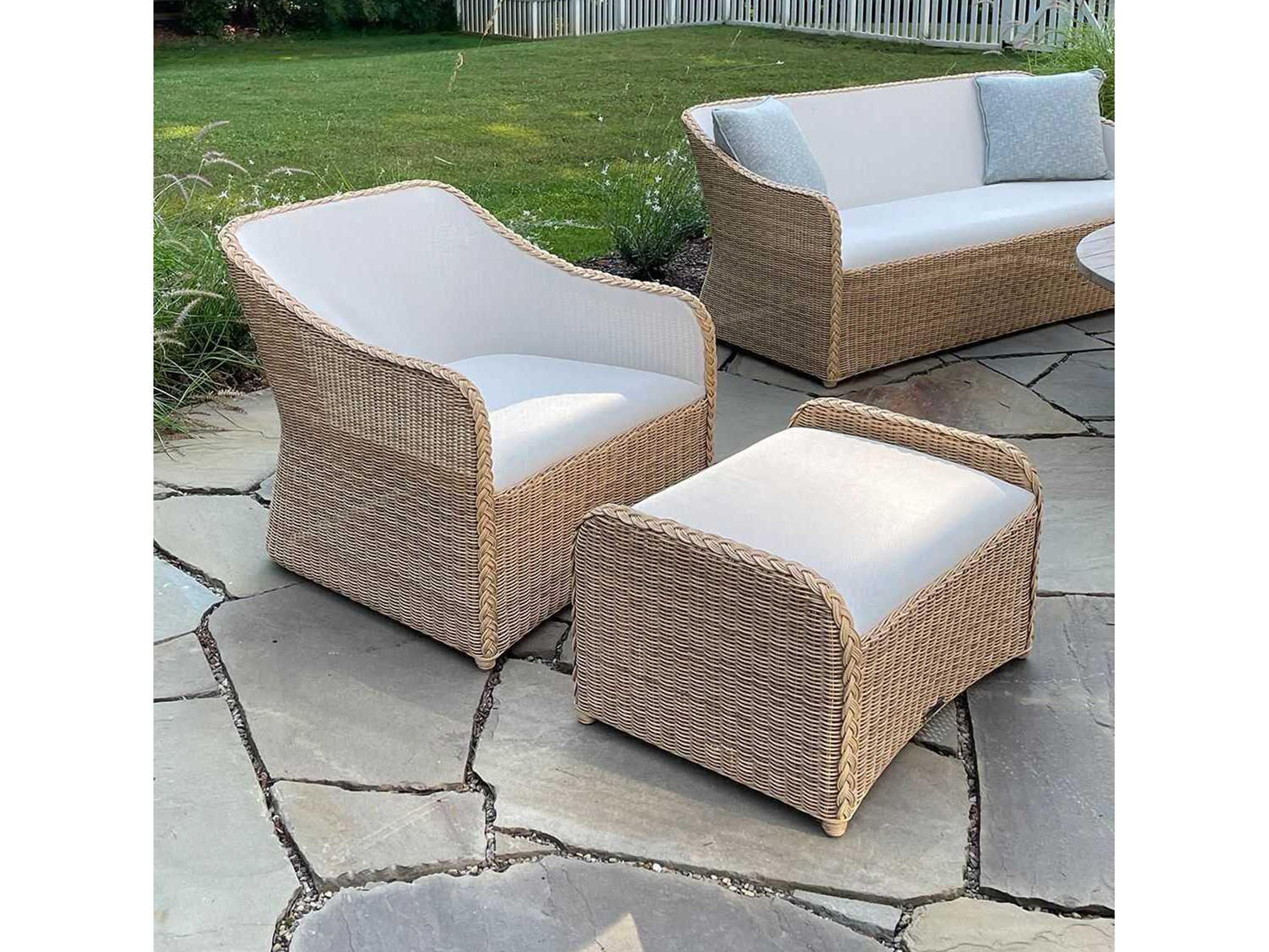 Kingsley Bate Quogue Wicker Cushion Ottoman