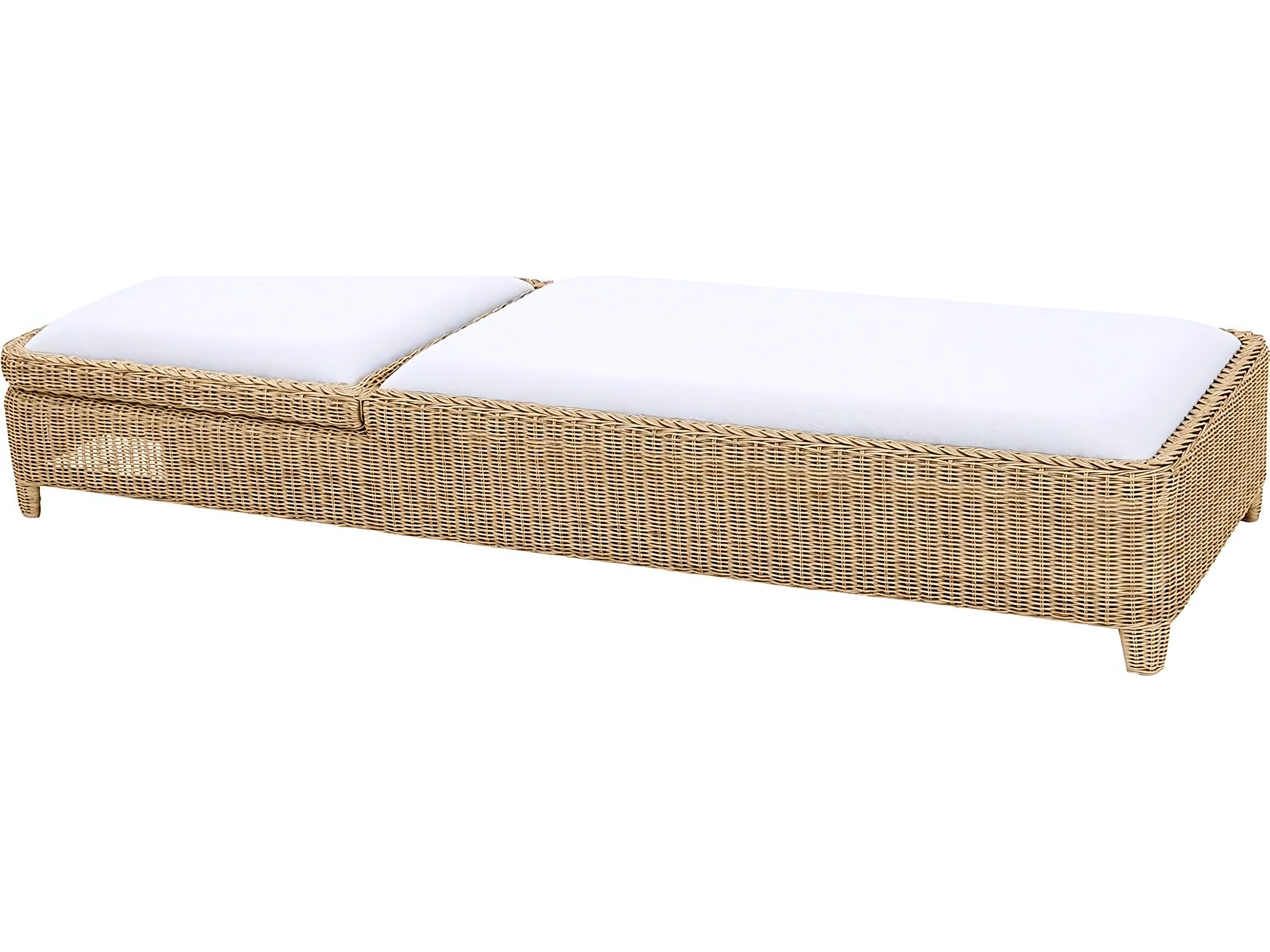 Kingsley Bate Quogue Wicker Cushion Chaise Lounge