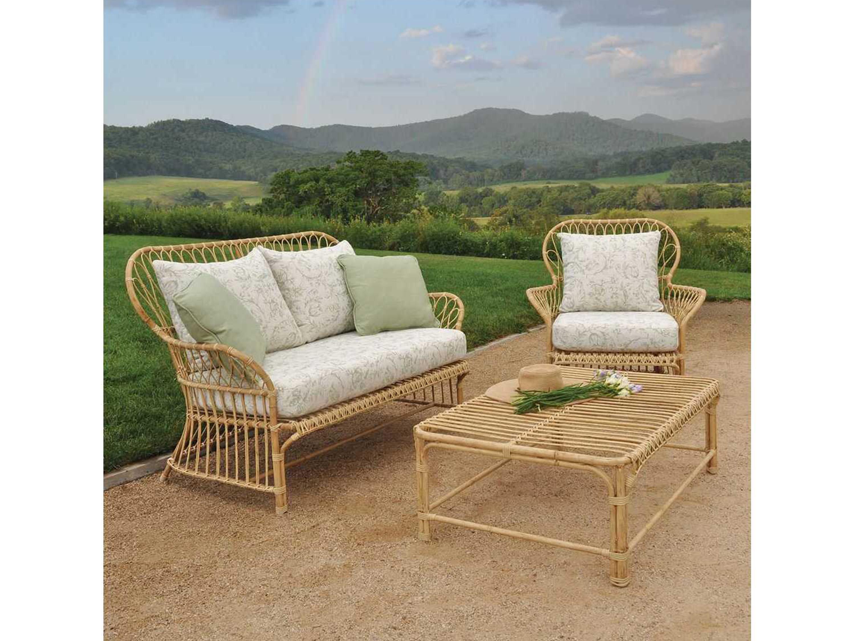 Kingsley Bate Savannah Aluminum 45"W x 30.5"D Rectangular Glass Top Coffee Table