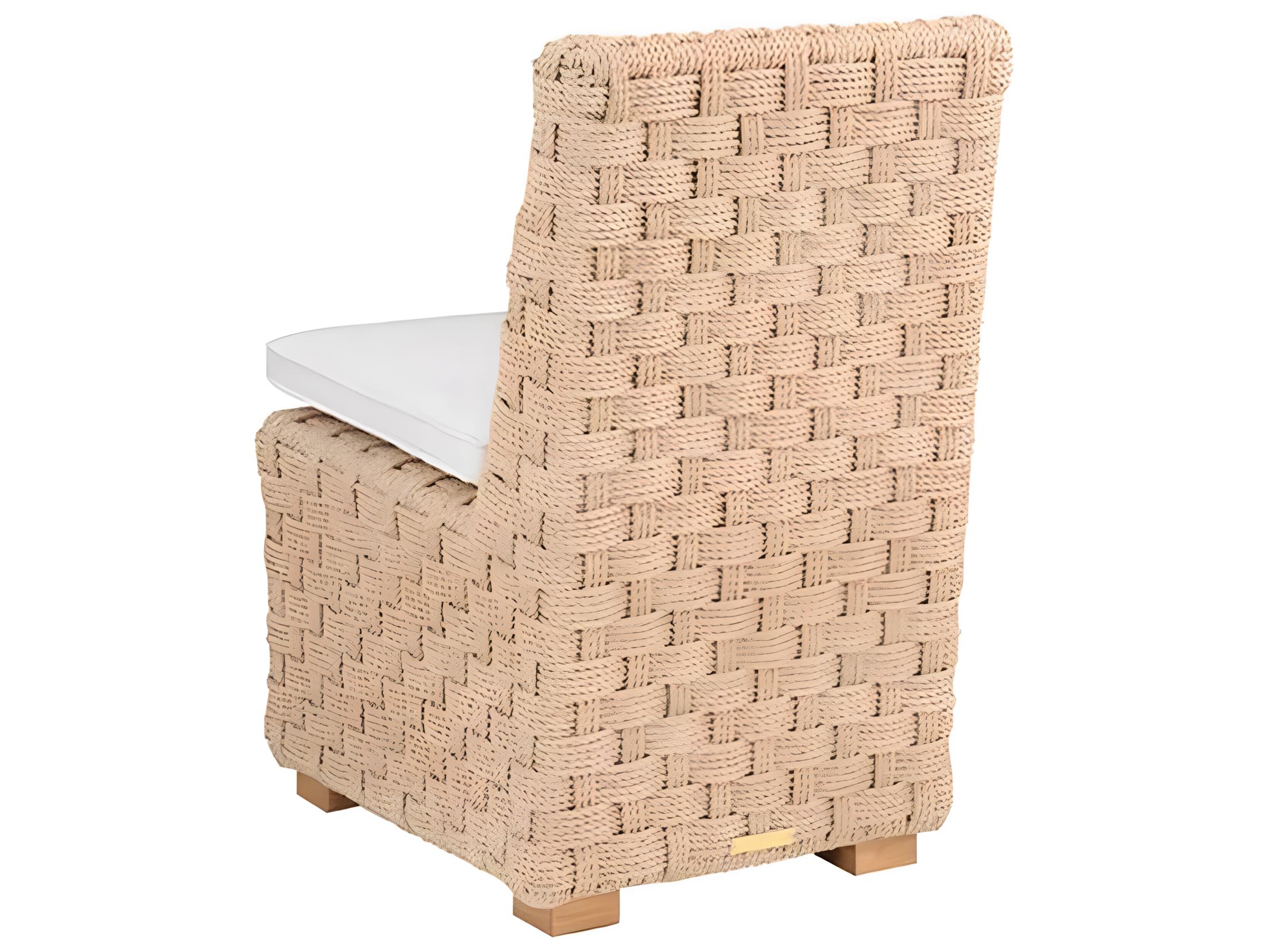 Kingsley Bate Special Order St. Barts Aluminum Cushion Dining Side Chair