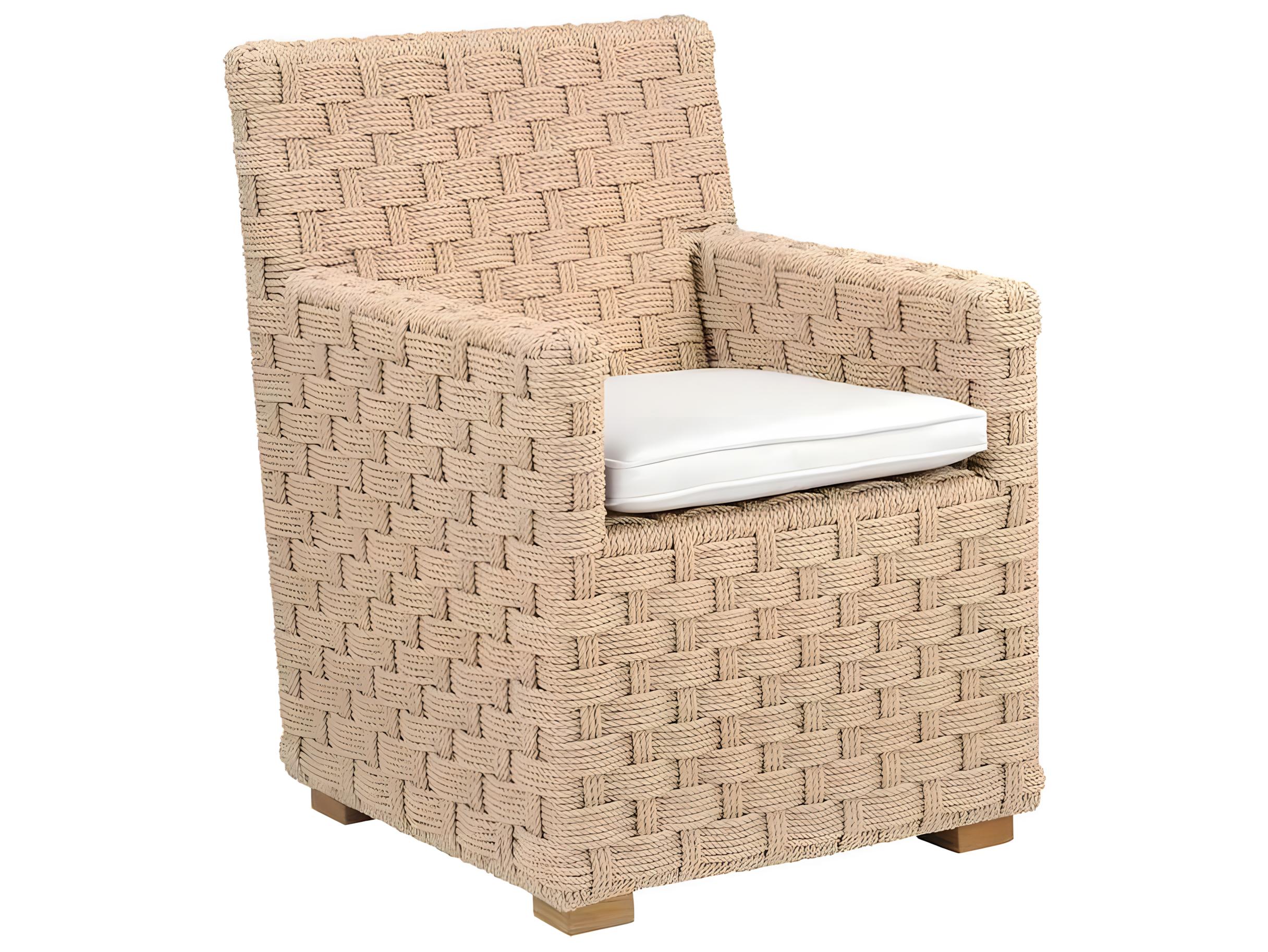 Kingsley Bate Special Order St. Barts Aluminum Cushion Dining Arm Chair