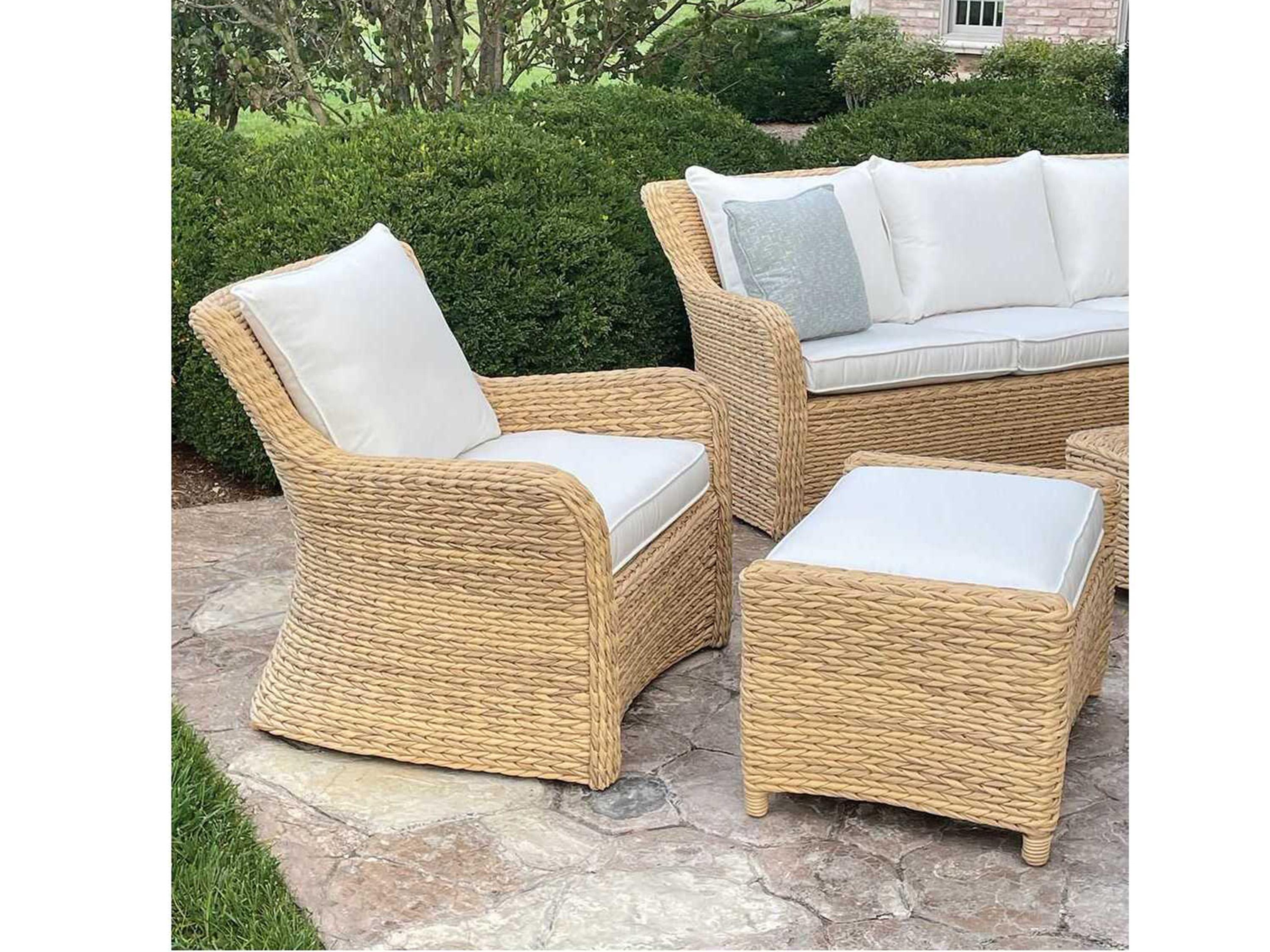 Kingsley Bate Sag Harbor Wicker Cushion Ottoman