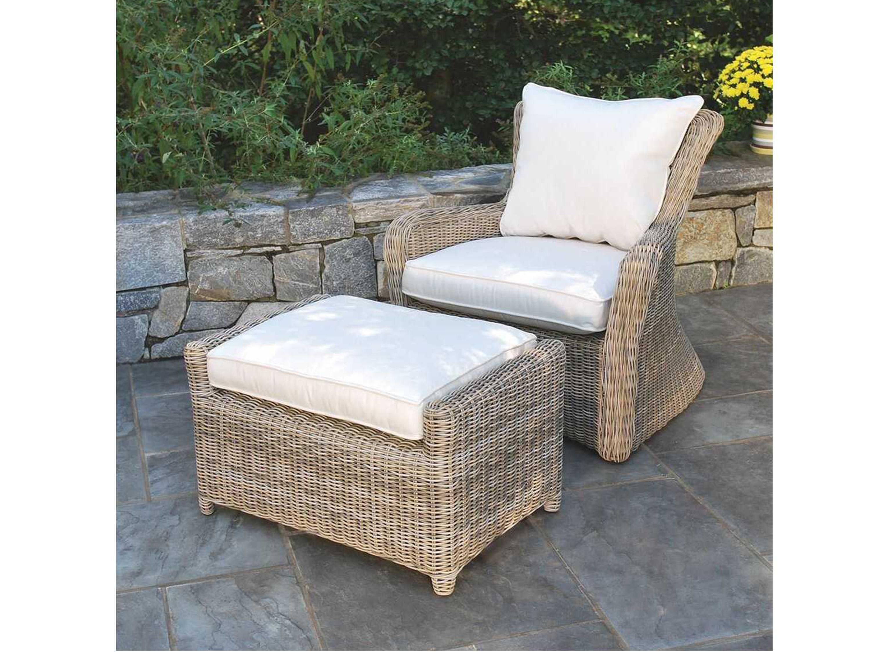 Kingsley Bate Special Order Sag Harbor Wicker Cushion Ottoman