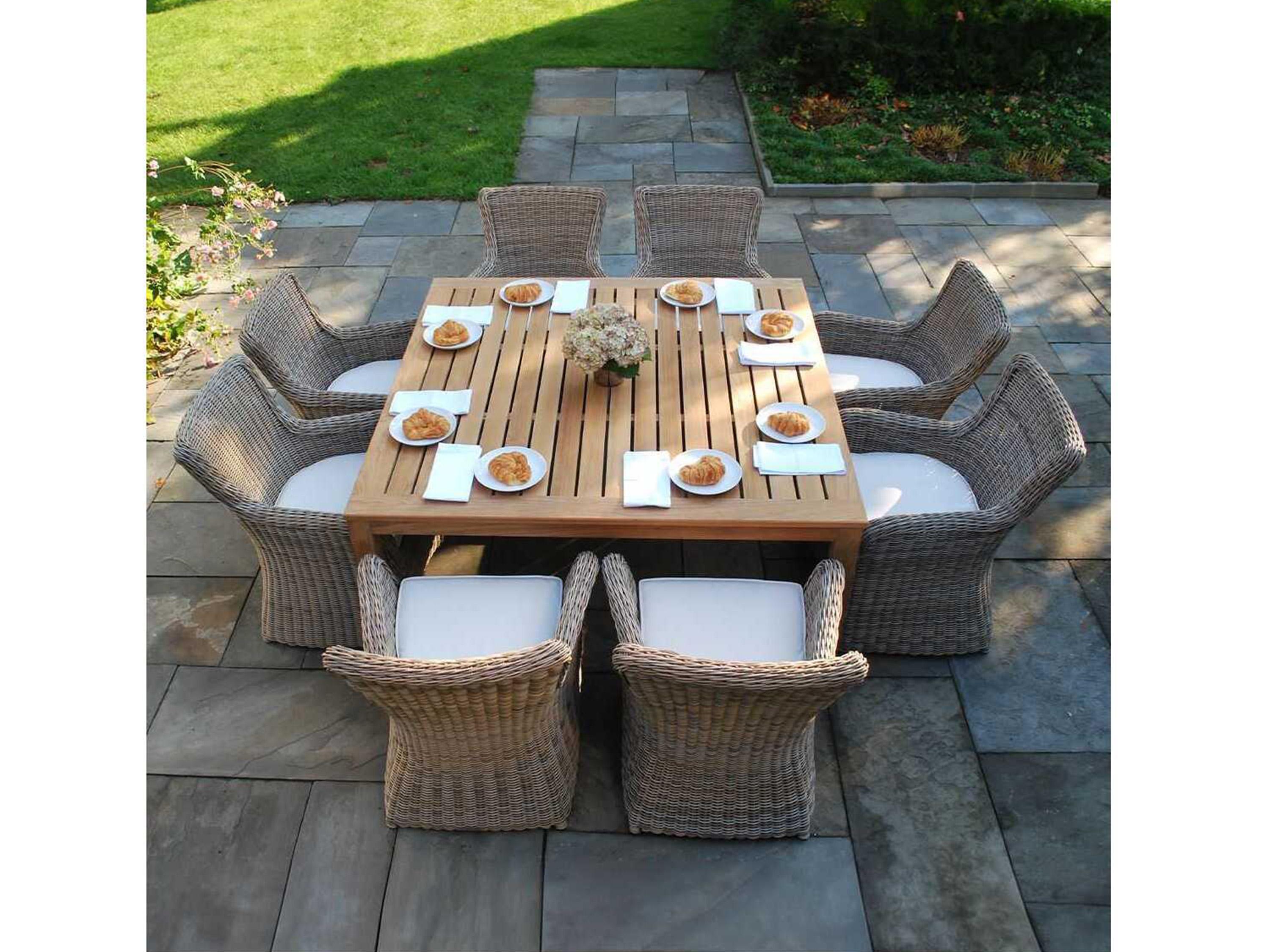 Kingsley Bate Sag Harbor Wicker Cushion Dining Arm Chair