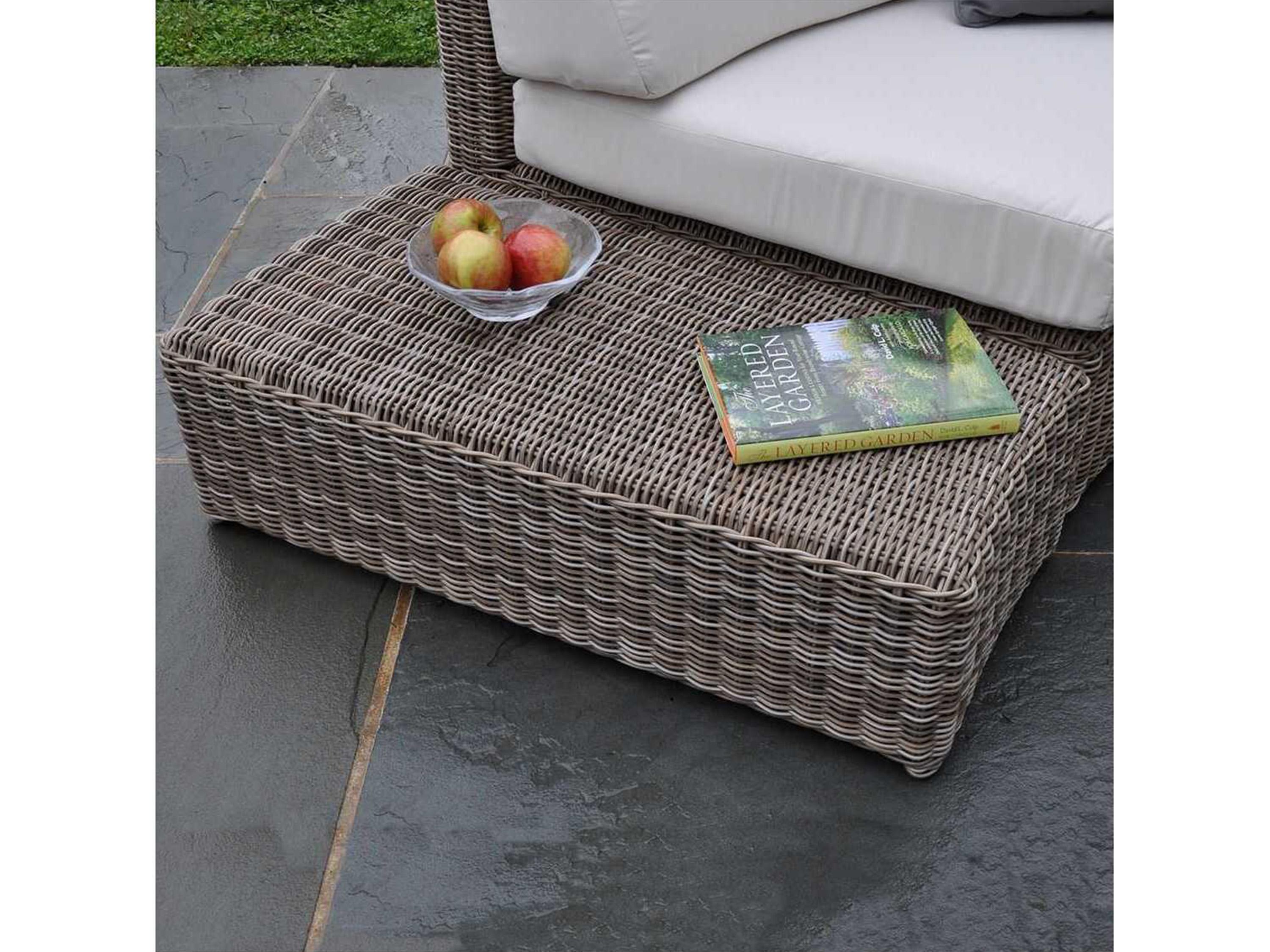 Kingsley Bate Sag Harbor Wicker 38"W x 21.5"D Rectangular Curved Wedge/Table