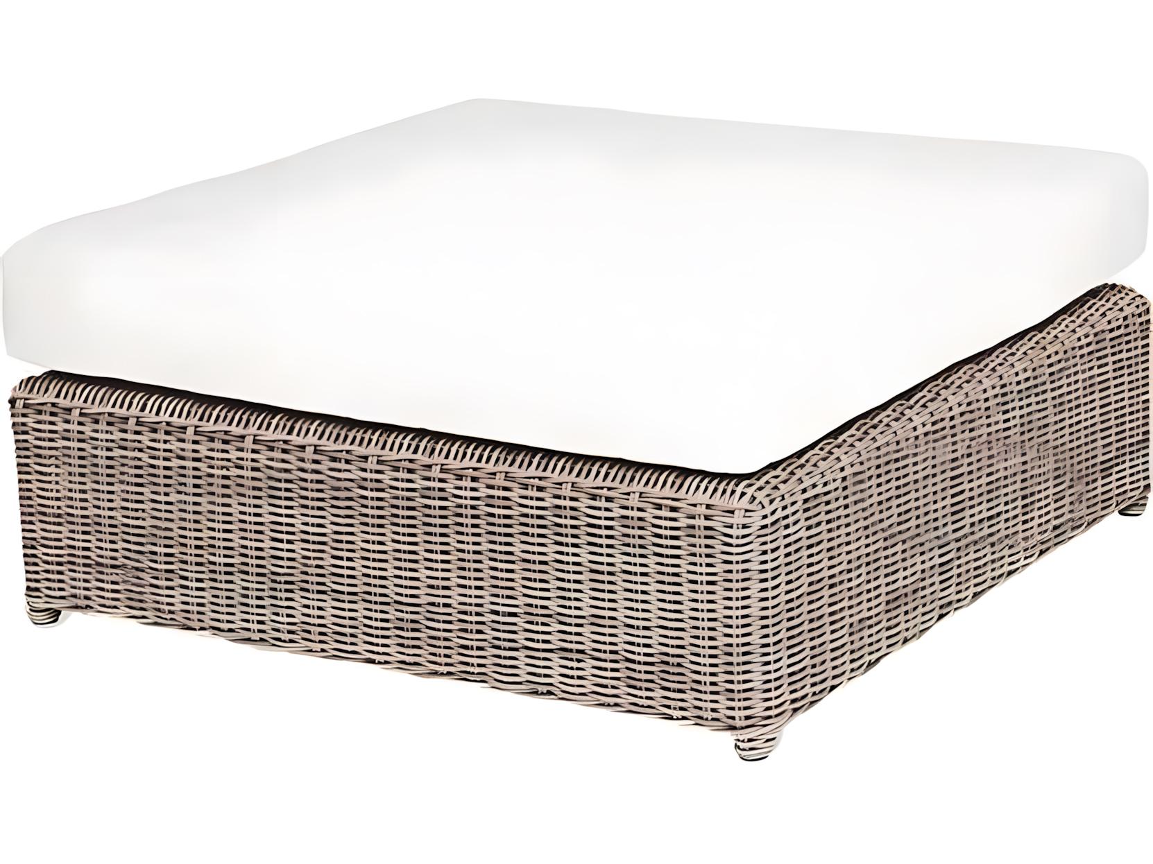 Kingsley Bate Special Order Sag Harbor Wicker Cushion Ottoman