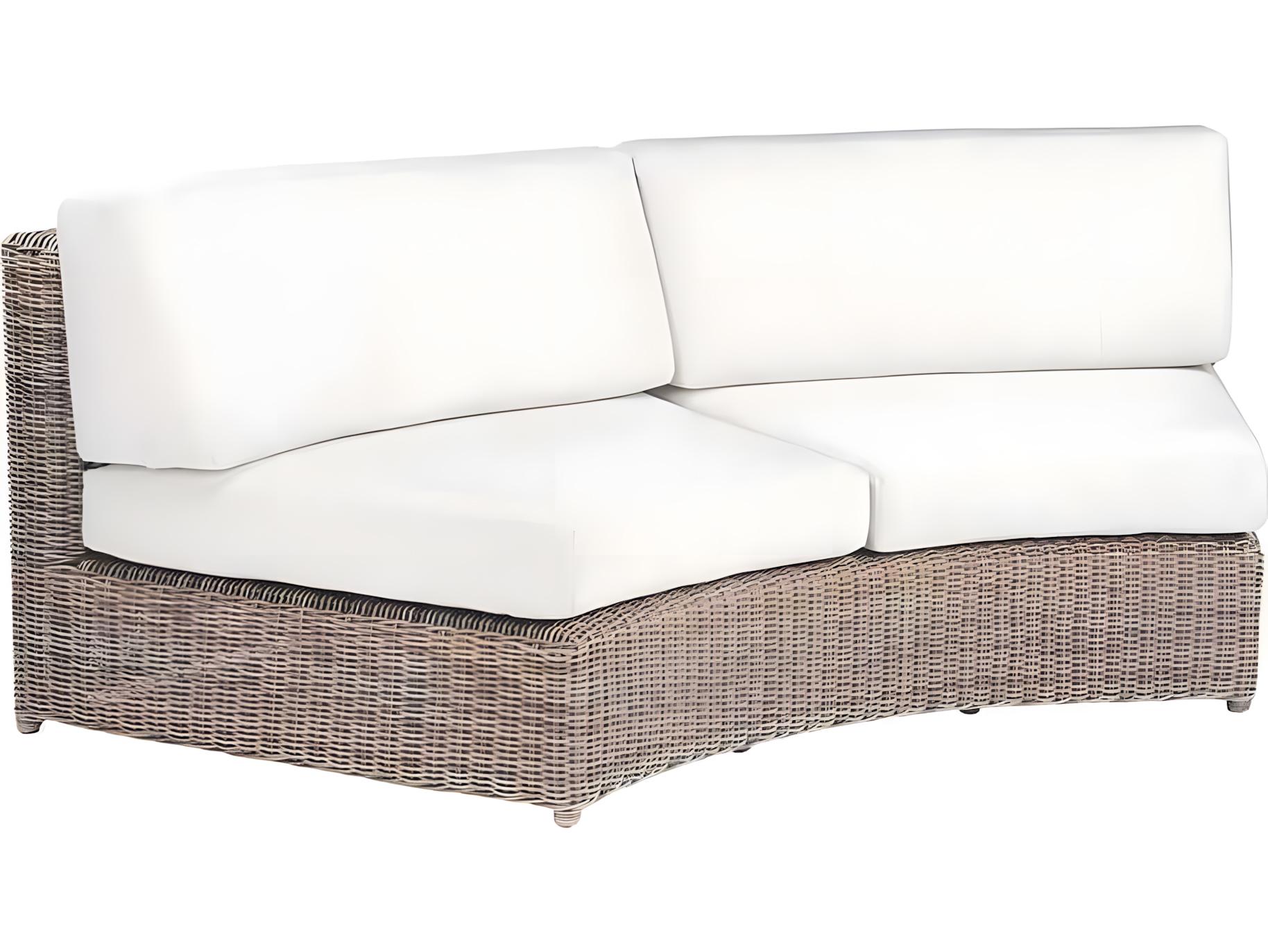 Kingsley Bate Sag Harbor Wicker Cushion Curved Modular Loveseat