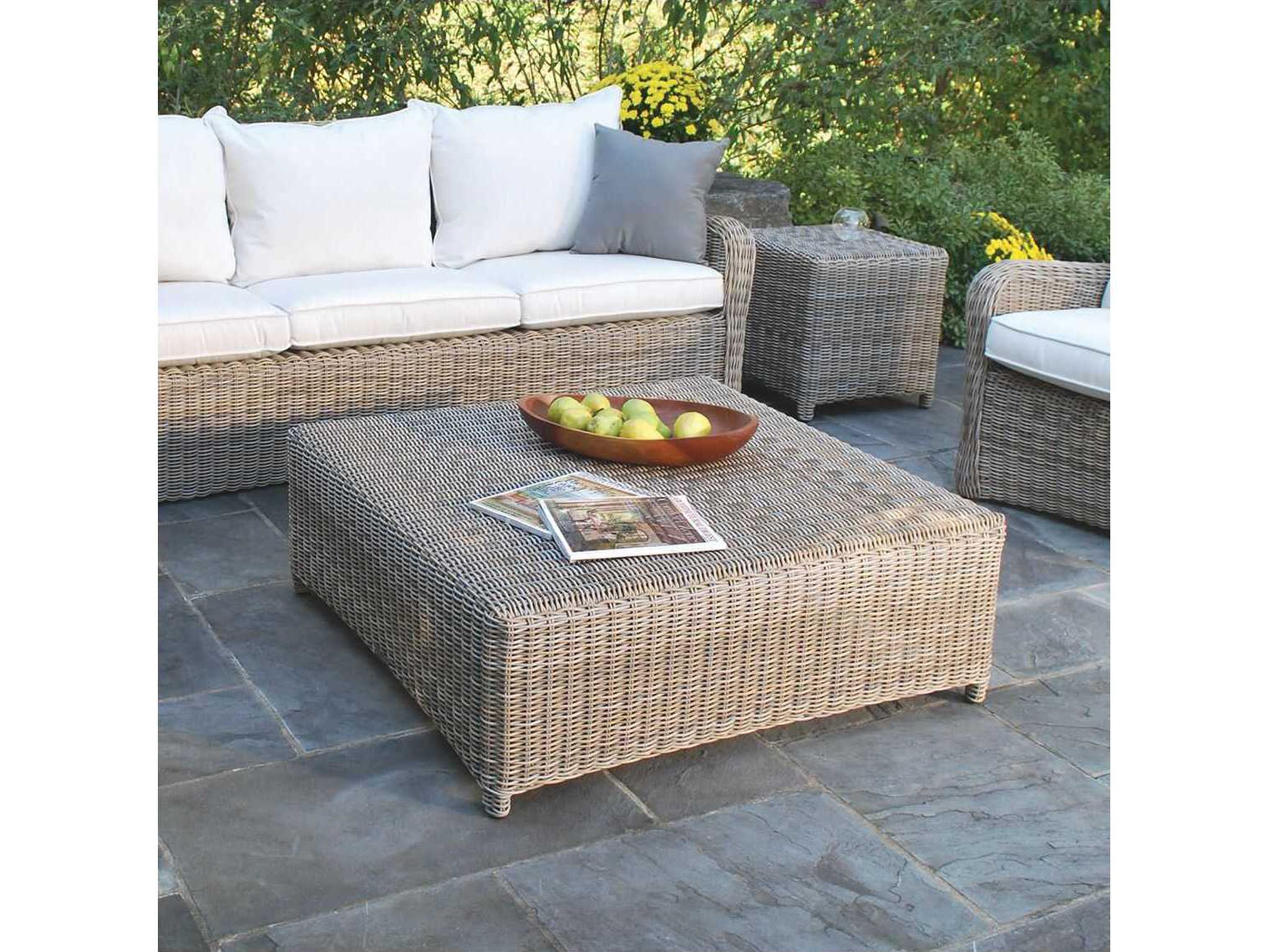 Kingsley Bate Sag Harbor Wicker 42" Wide Square Chat Table