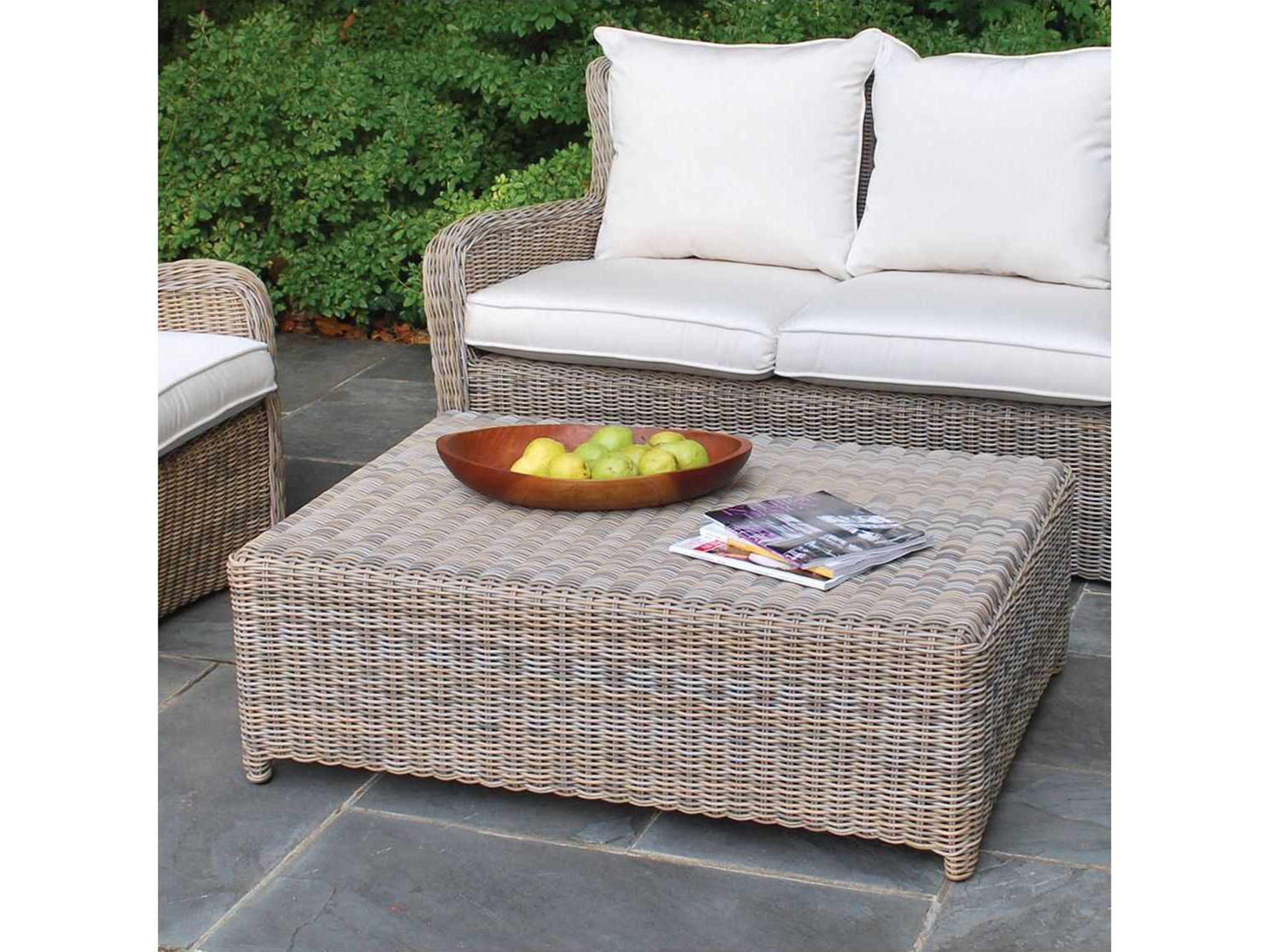 Kingsley Bate Special Order Sag Harbor Wicker 45"W x 32"D Rectangular Coffee Table