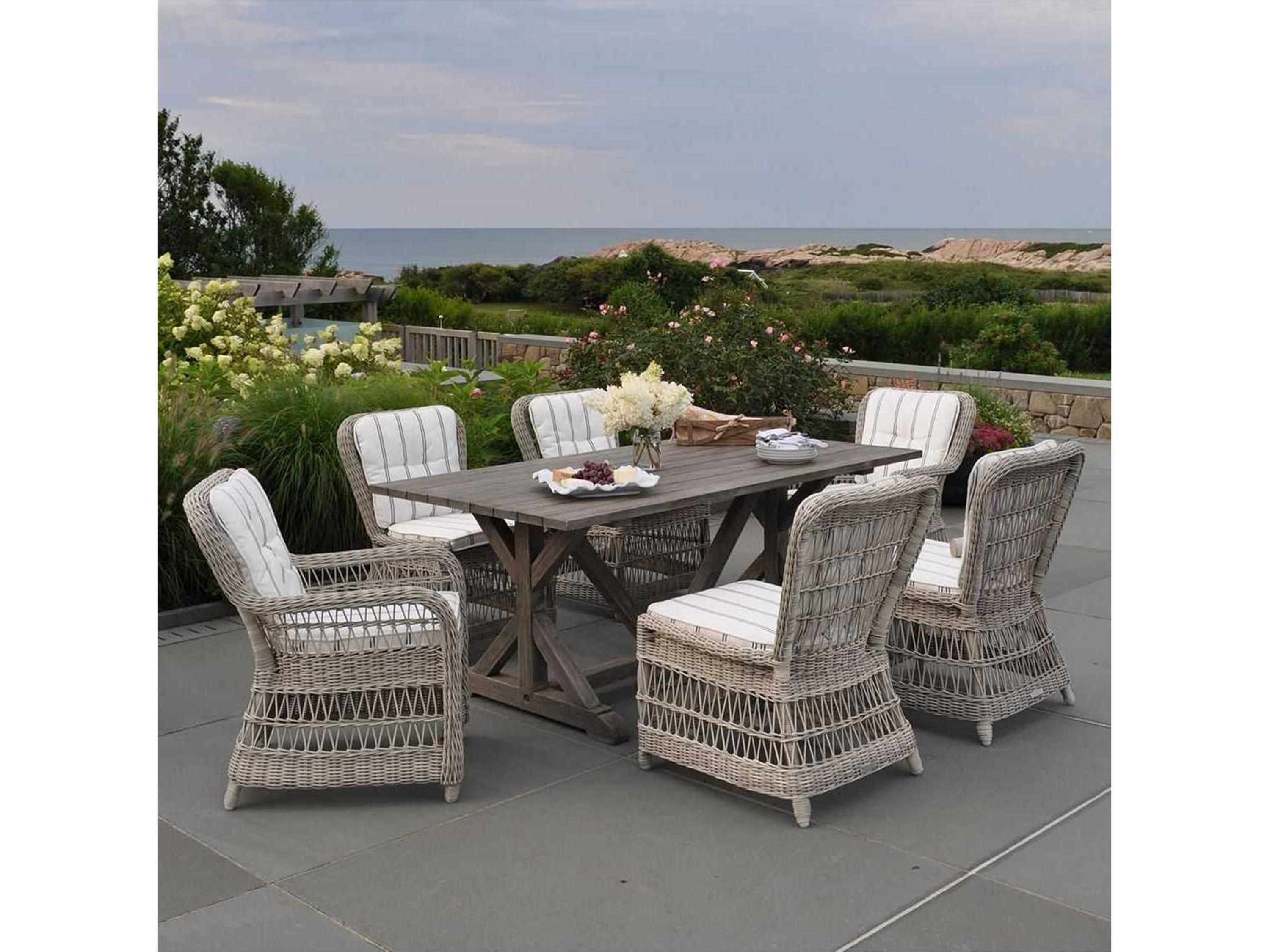 Kingsley Bate Southampton Wicker Cushion Dining Arm Chair