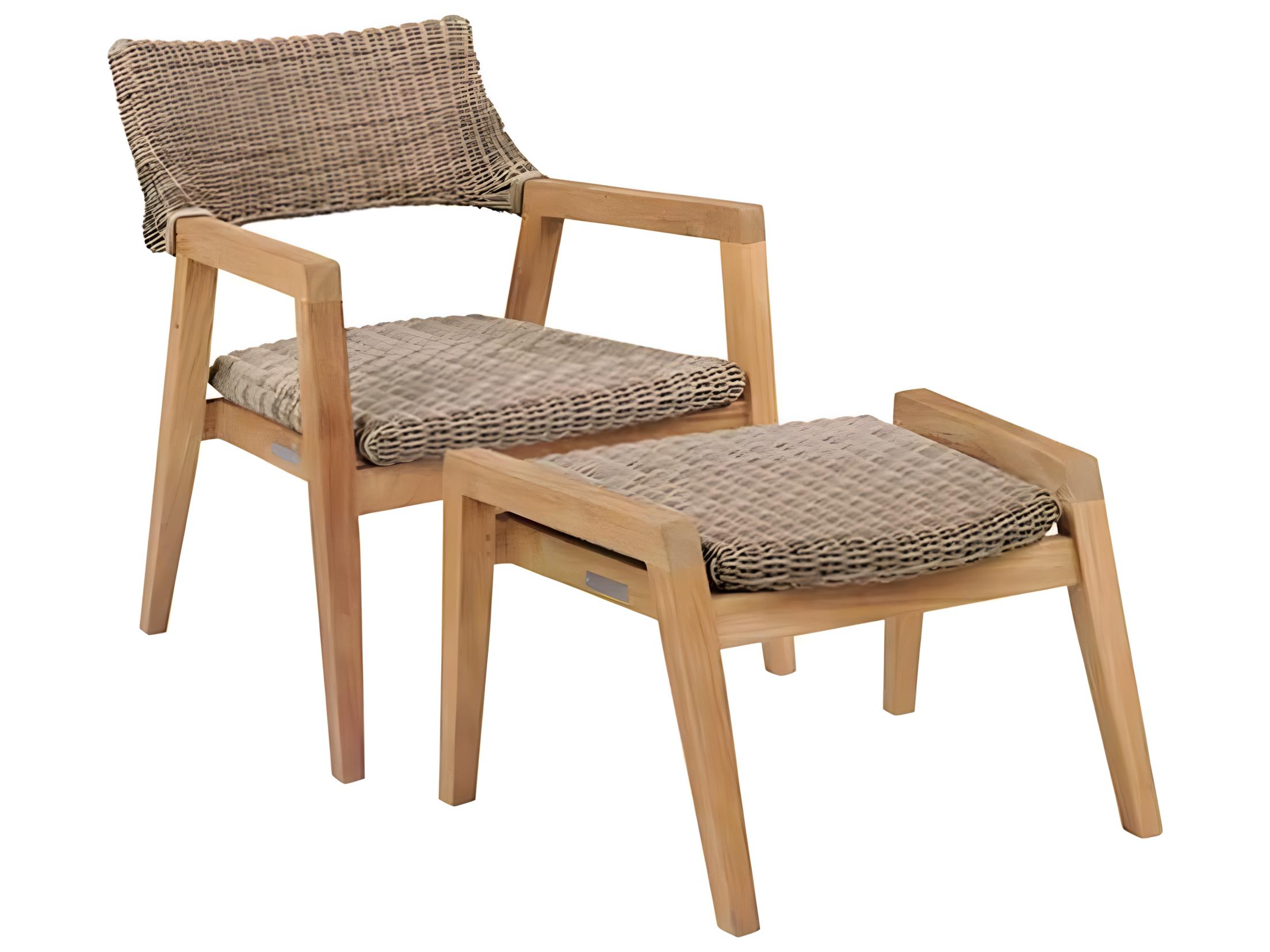 Kingsley Bate Special Order Spencer Teak Wicker Ottoman