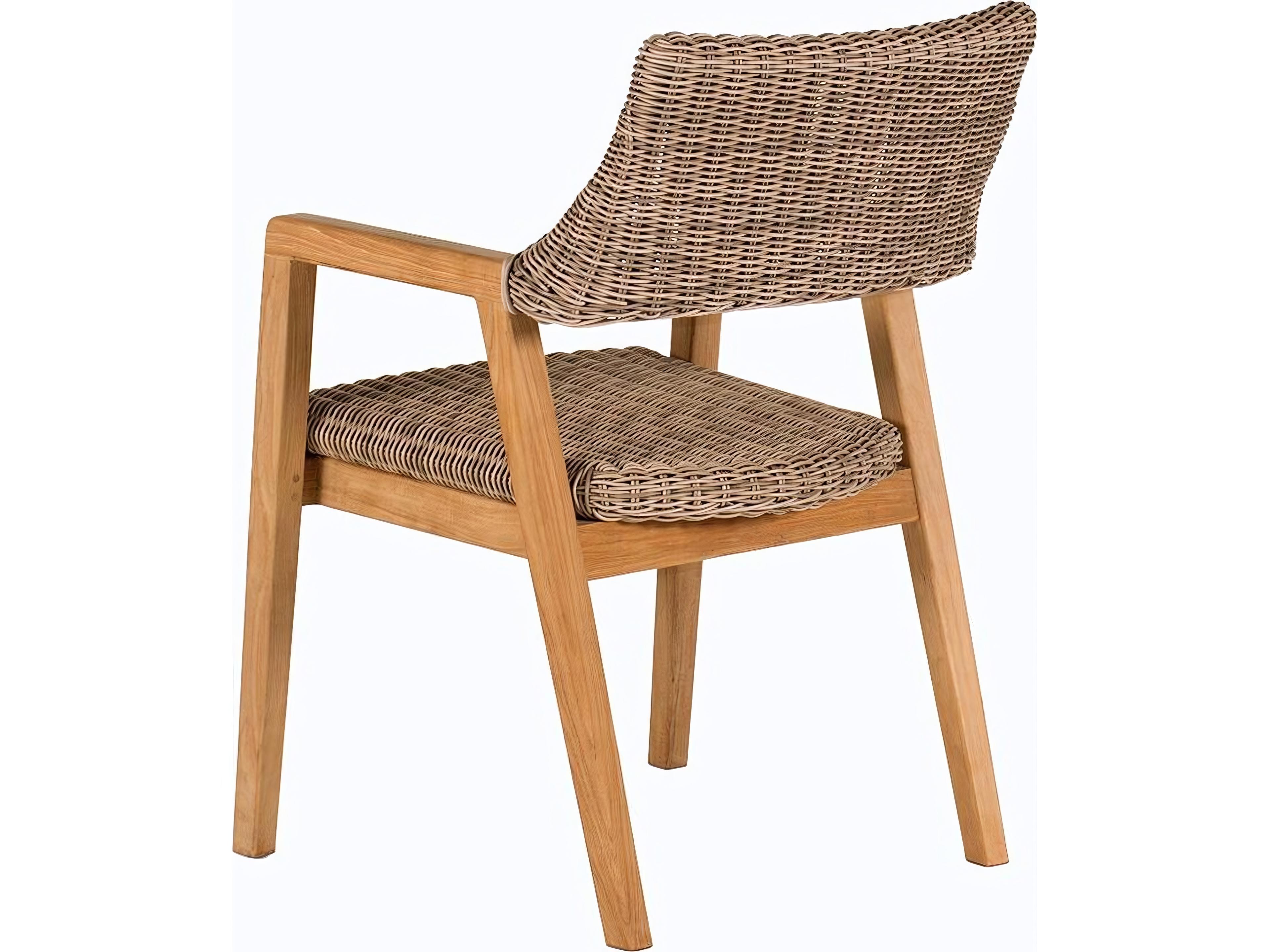 Kingsley Bate Spencer Teak Wicker Dining Arm Chair