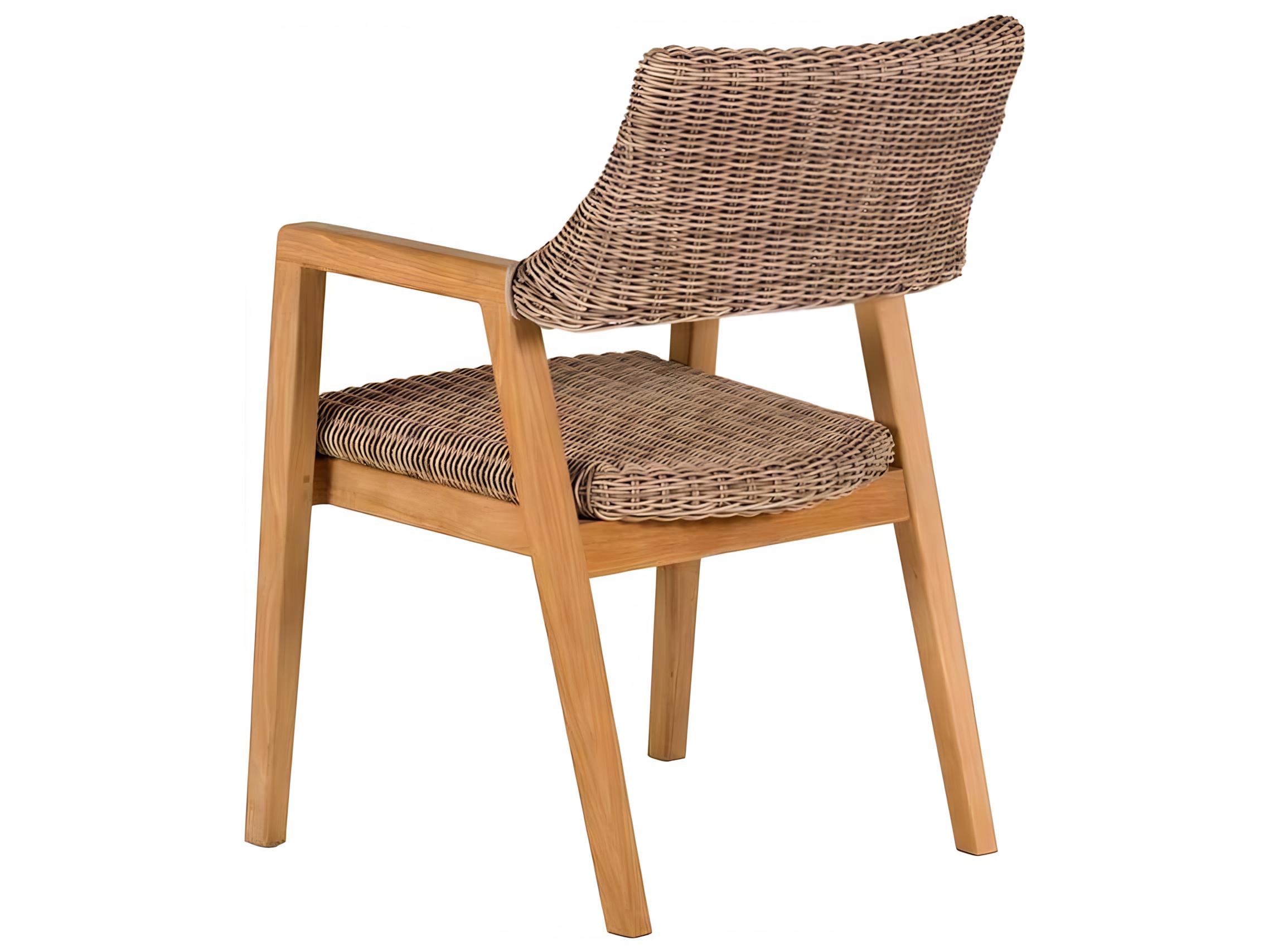 Kingsley Bate Spencer Teak Wicker Dining Arm Chair