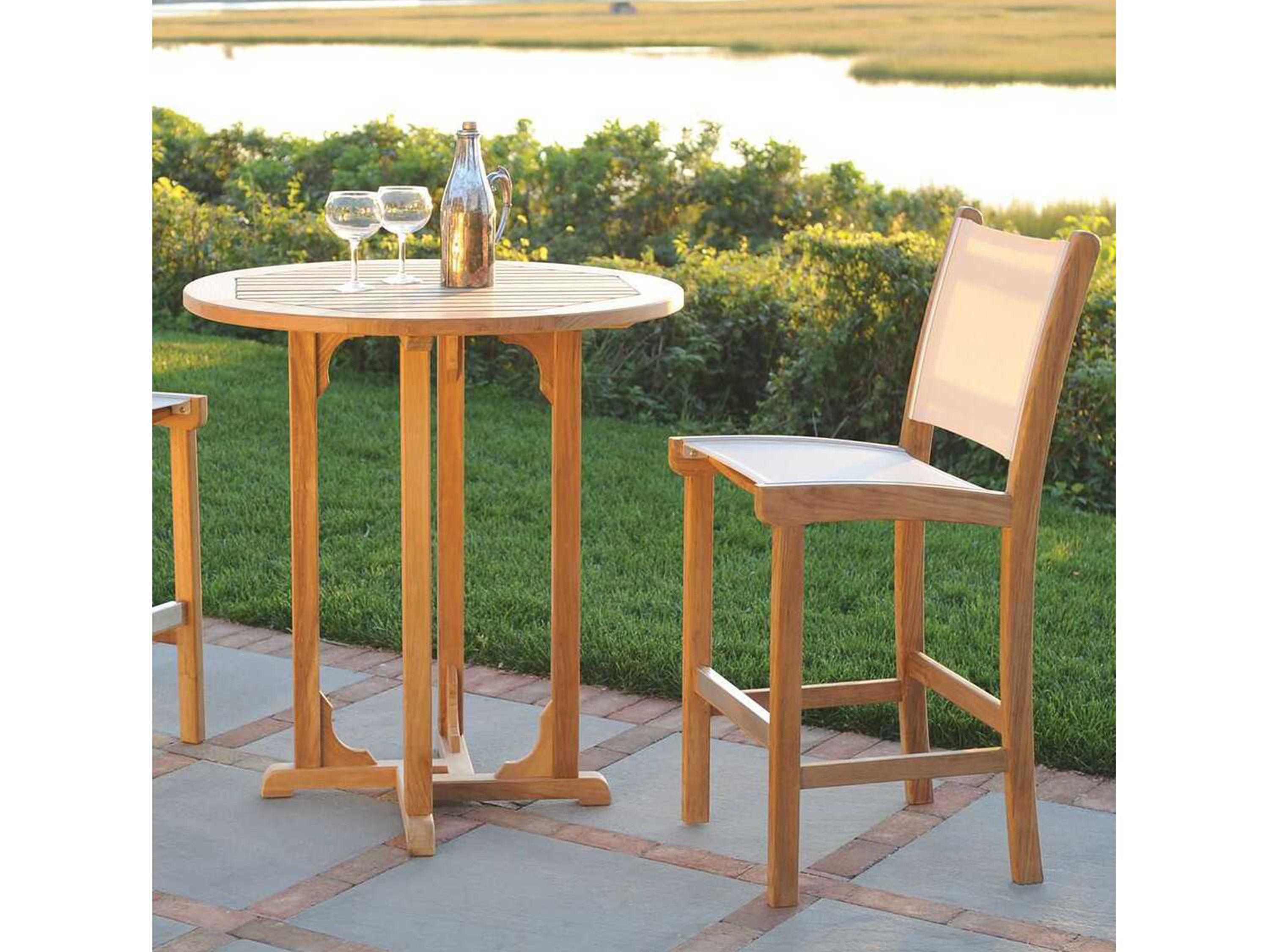 Kingsley Bate St. Tropez Teak Sling Bar Stool