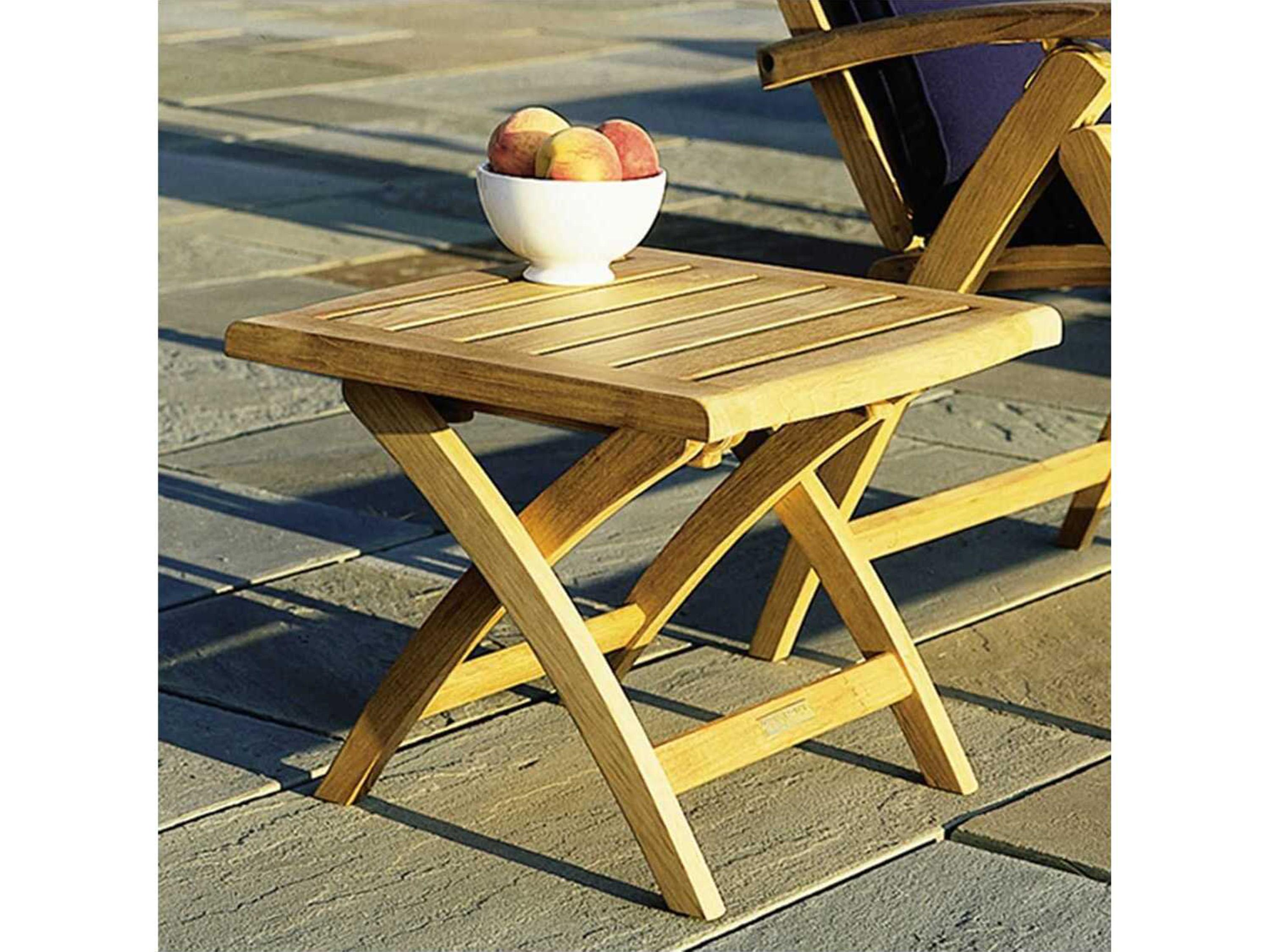 Kingsley Bate St. Tropez Teak 20"W x 19"D Rectangular End Table/Ottoman