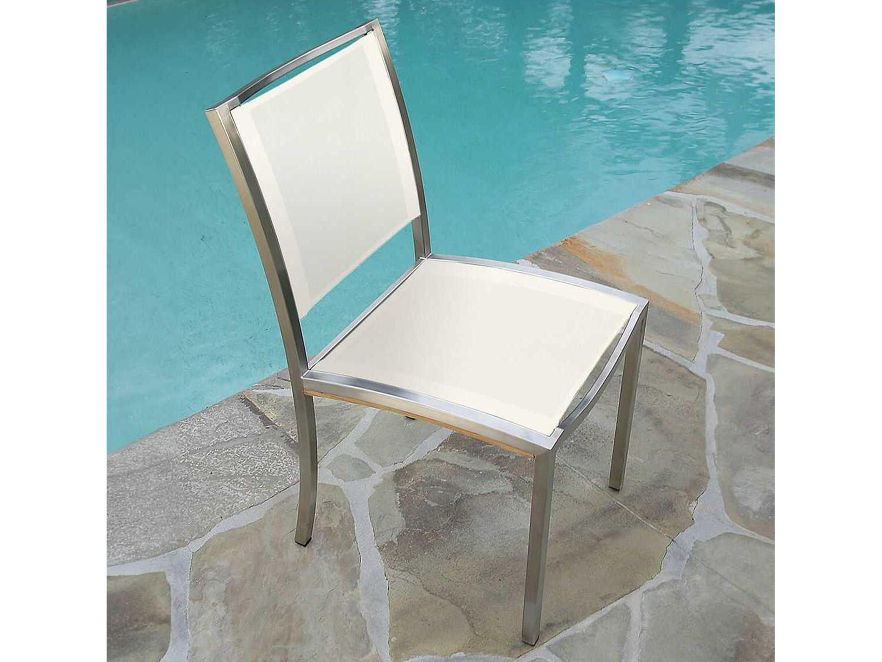 Kingsley Bate Special Order Tiburon Stainless Steel Sling Dining Side Chair