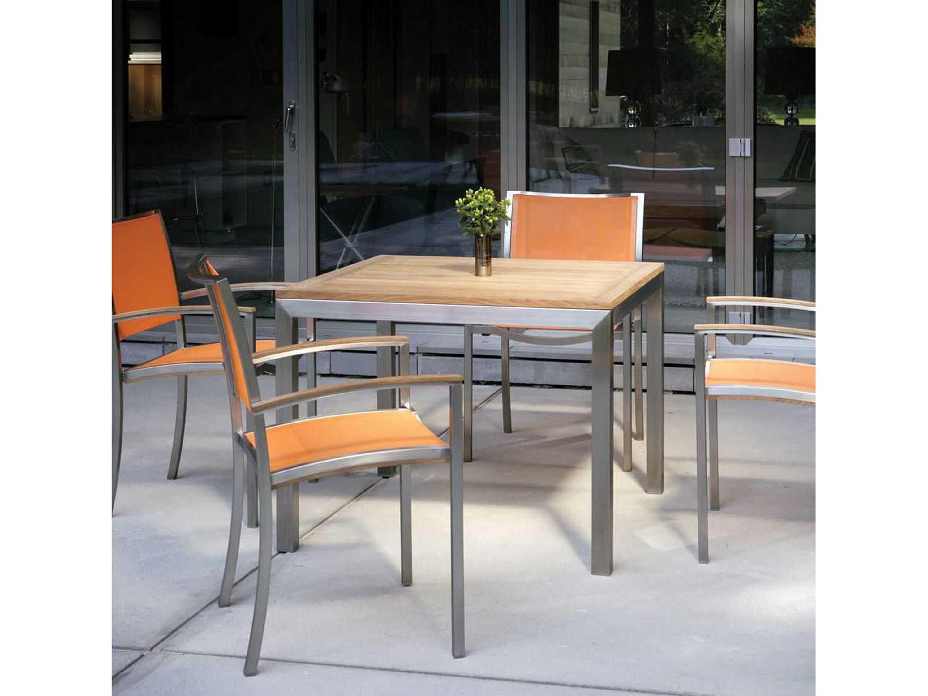 Kingsley Bate Special Order Tiburon Stainless Steel Sling Dining Arm Chair