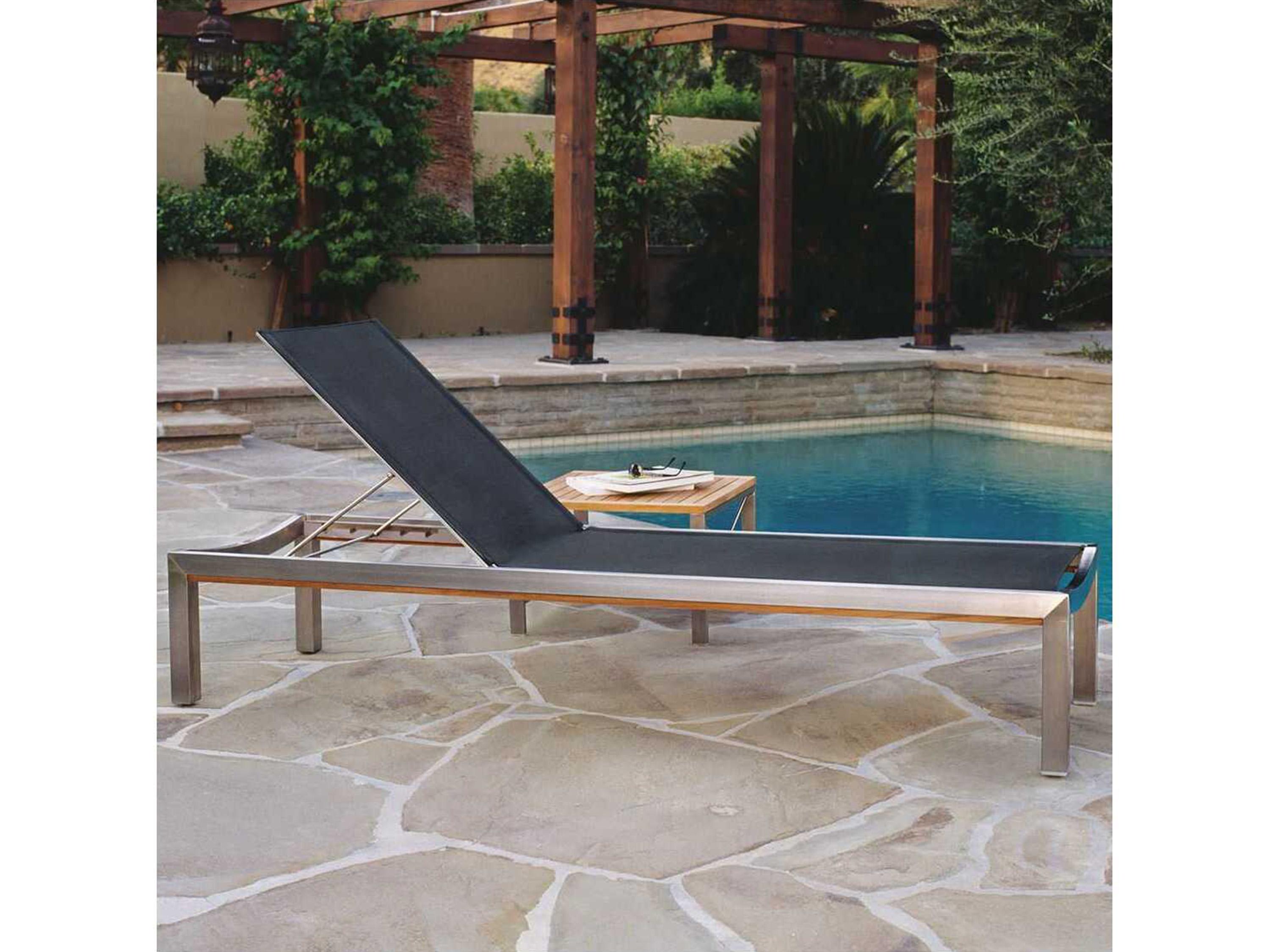 Kingsley Bate Special Order Tiburon Stainless Steel Sling Chaise Lounge with Wheels