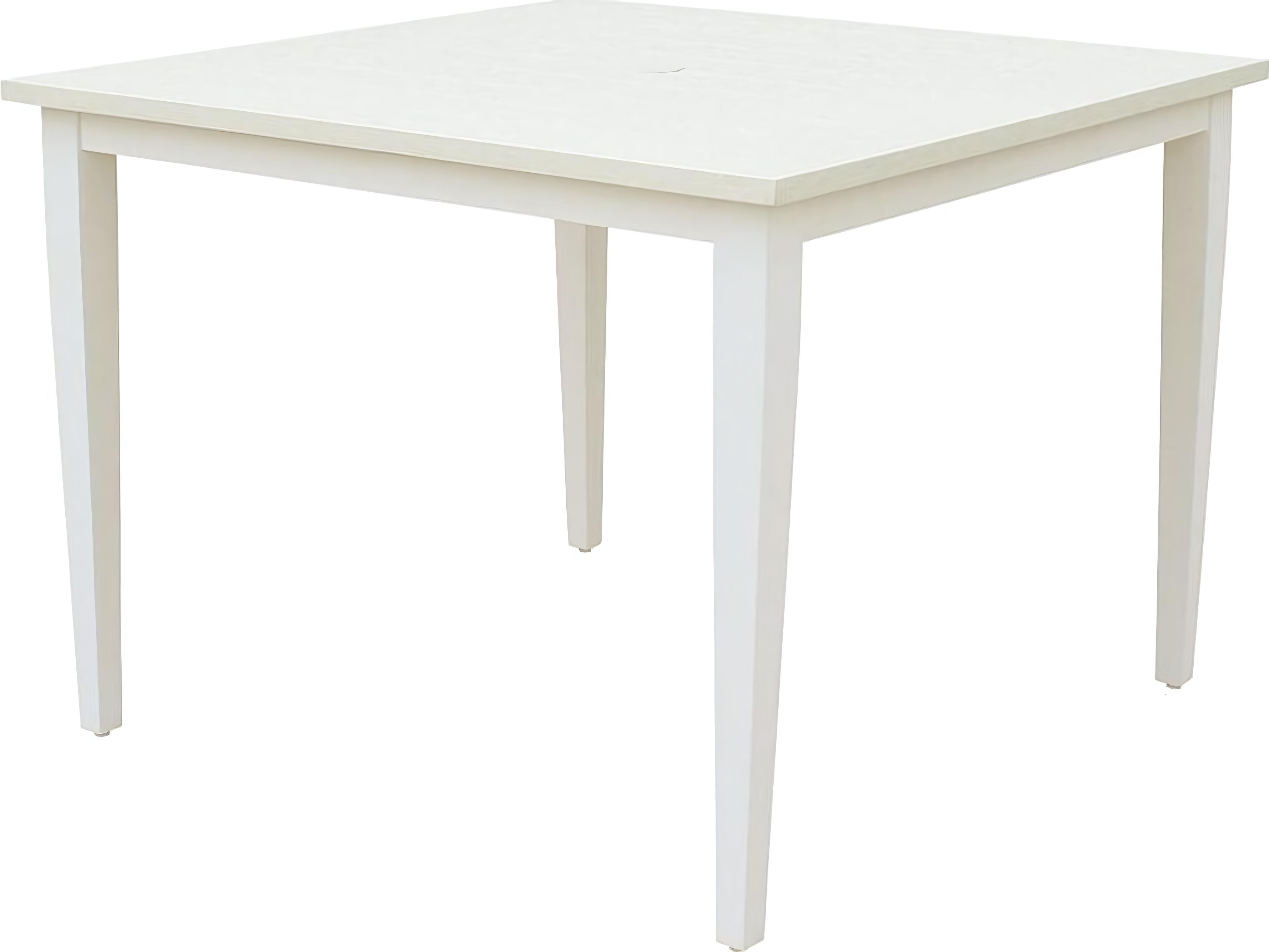 Kingsley Bate Tribeca Aluminum 40.5" Square Dining Table with Umbrella Hole