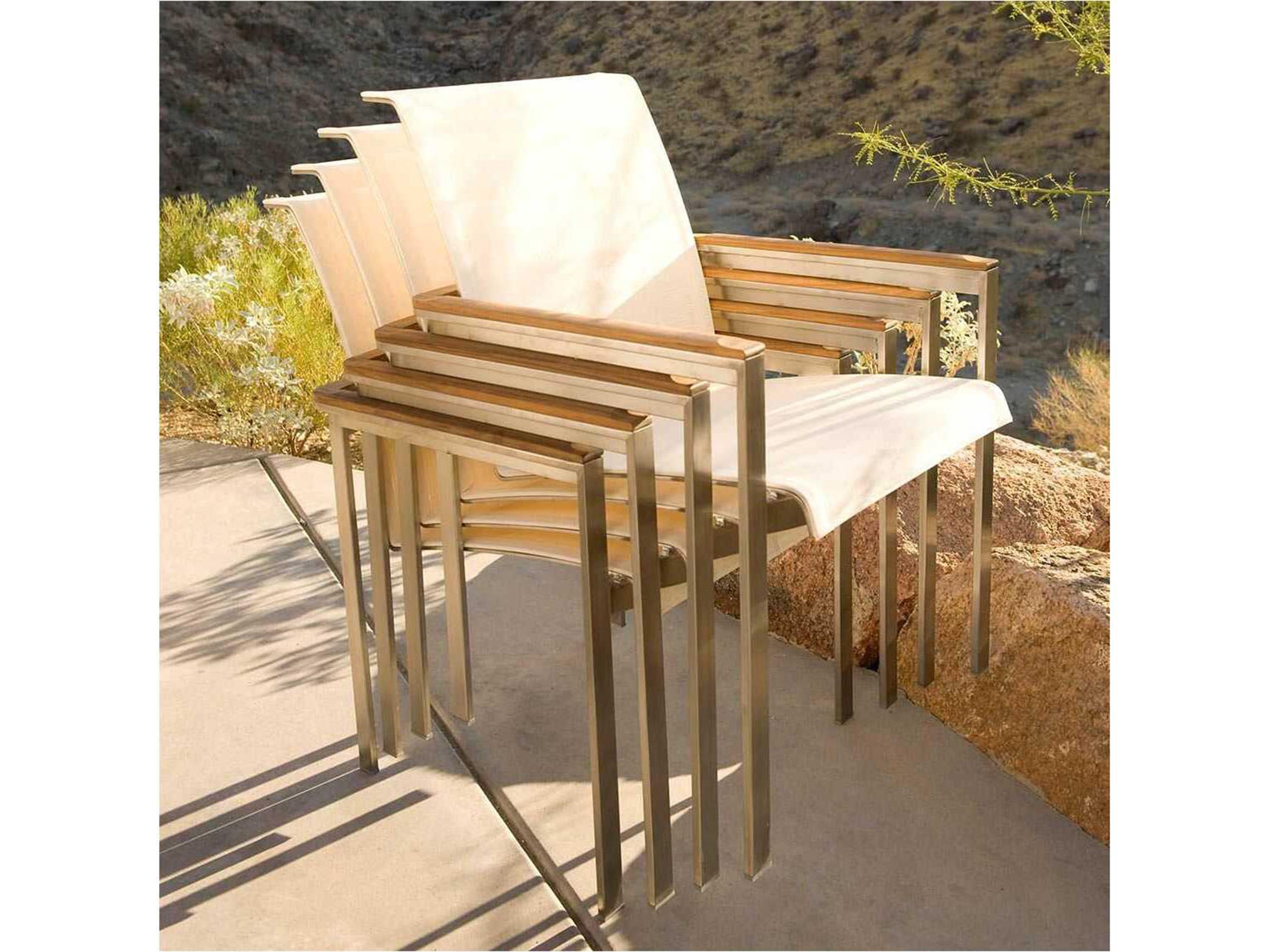 Kingsley Bate Tivoli Stainless Steel Sling Dining Arm Chair