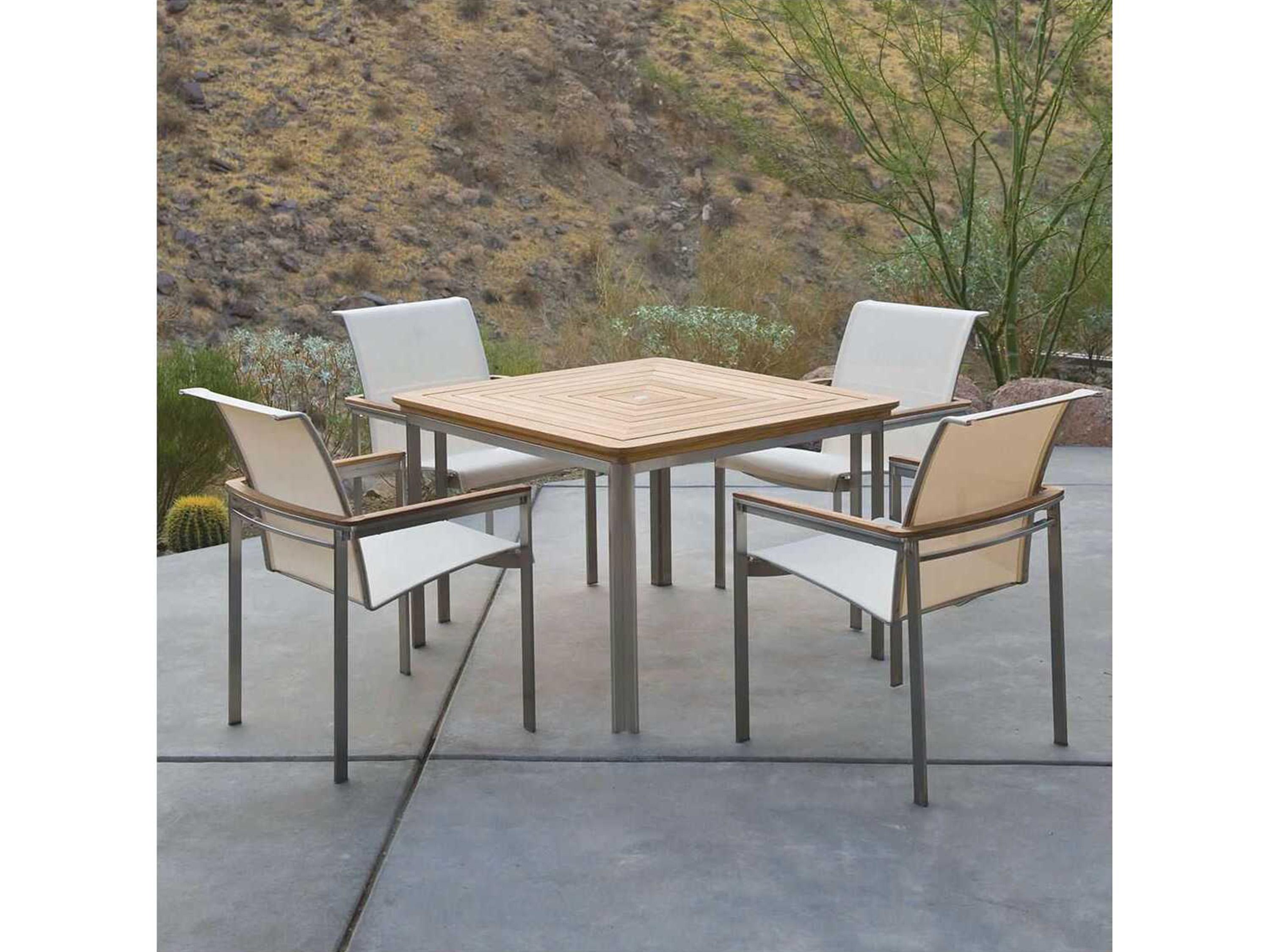 Kingsley Bate Tivoli Stainless Steel Sling Dining Arm Chair