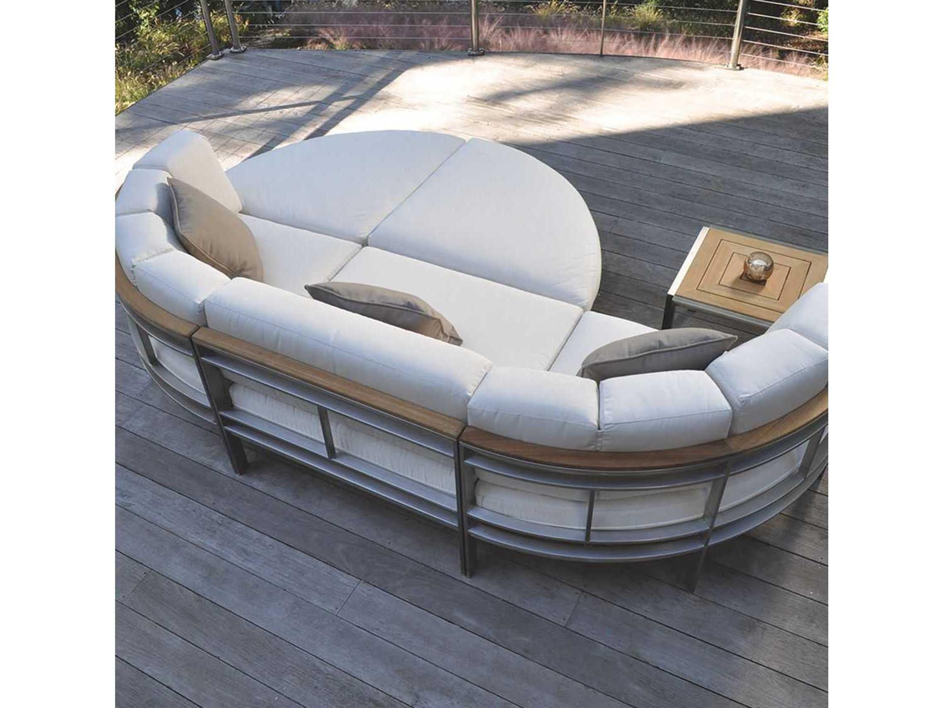 Kingsley Bate Tivoli Stainless Steel Cushion Curved Ottoman