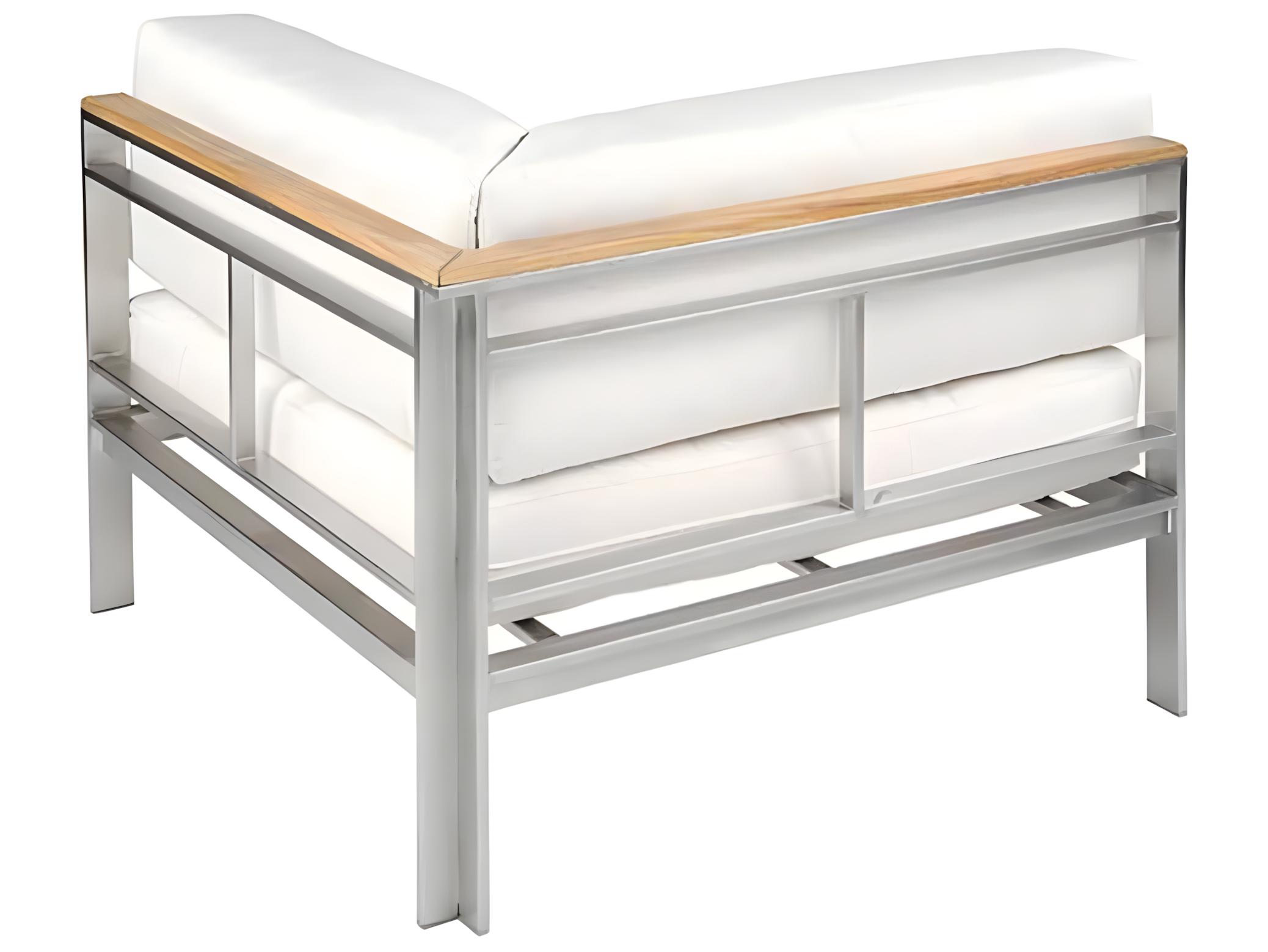 Kingsley Bate Tivoli Stainless Steel Cushion Square Corner Lounge Chair