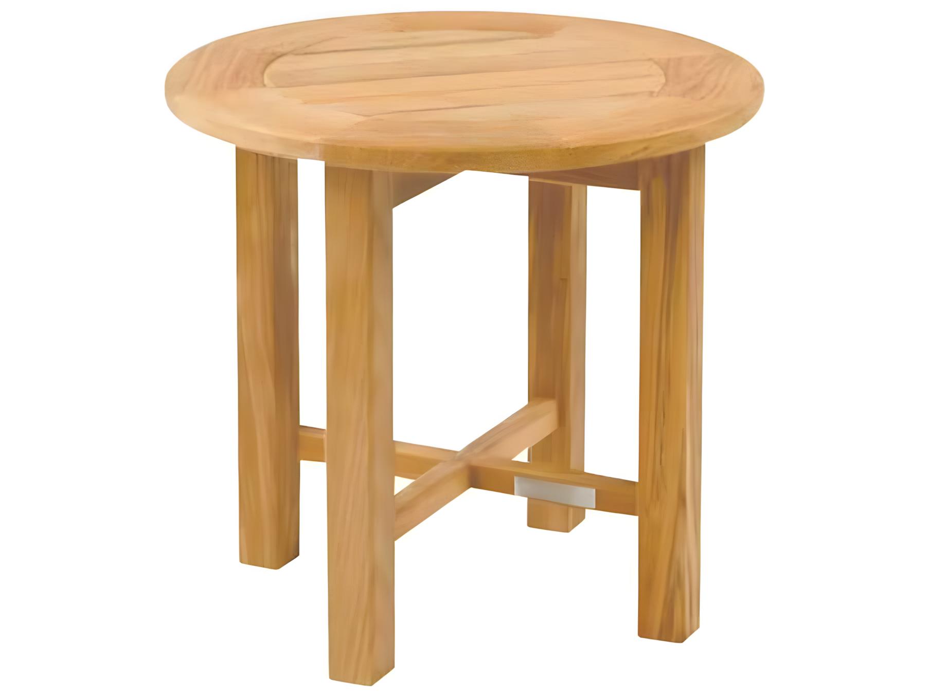 Kingsley Bate Essex Teak 20" Wide Round End Table