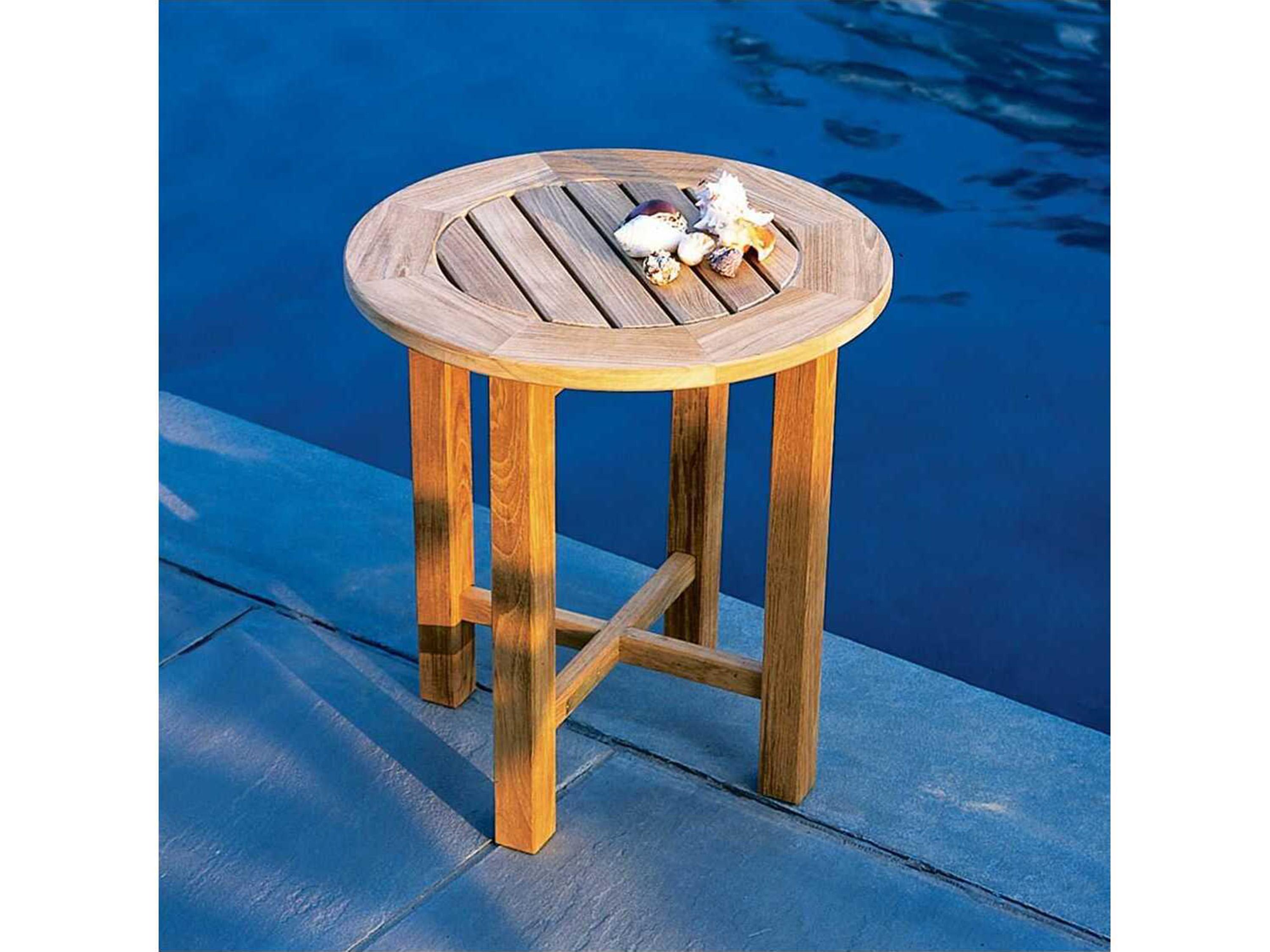 Kingsley Bate Essex Teak 20" Wide Round End Table
