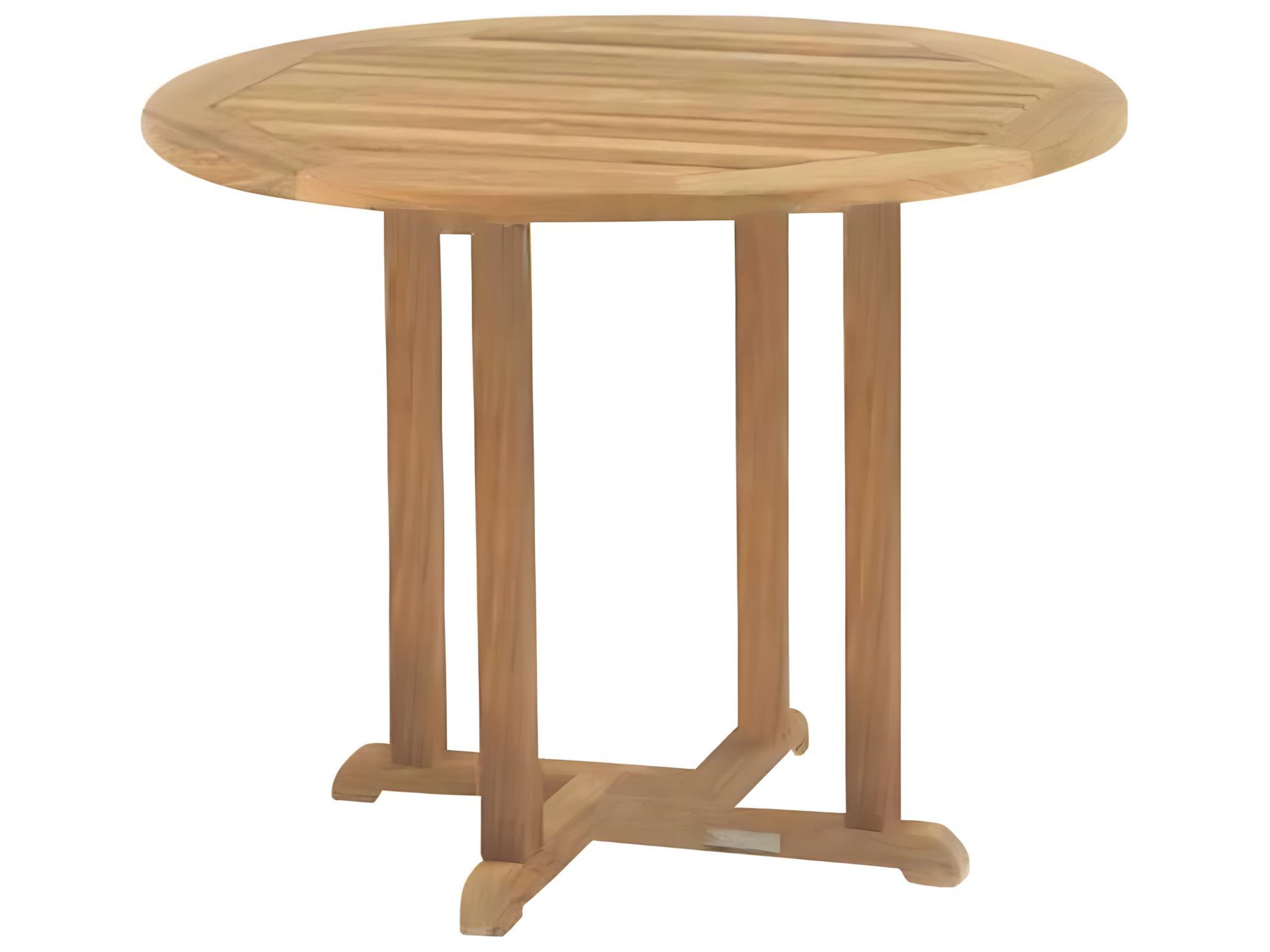 Kingsley Bate Essex Teak 36" Wide Round Dining Table with Umbrella Hole