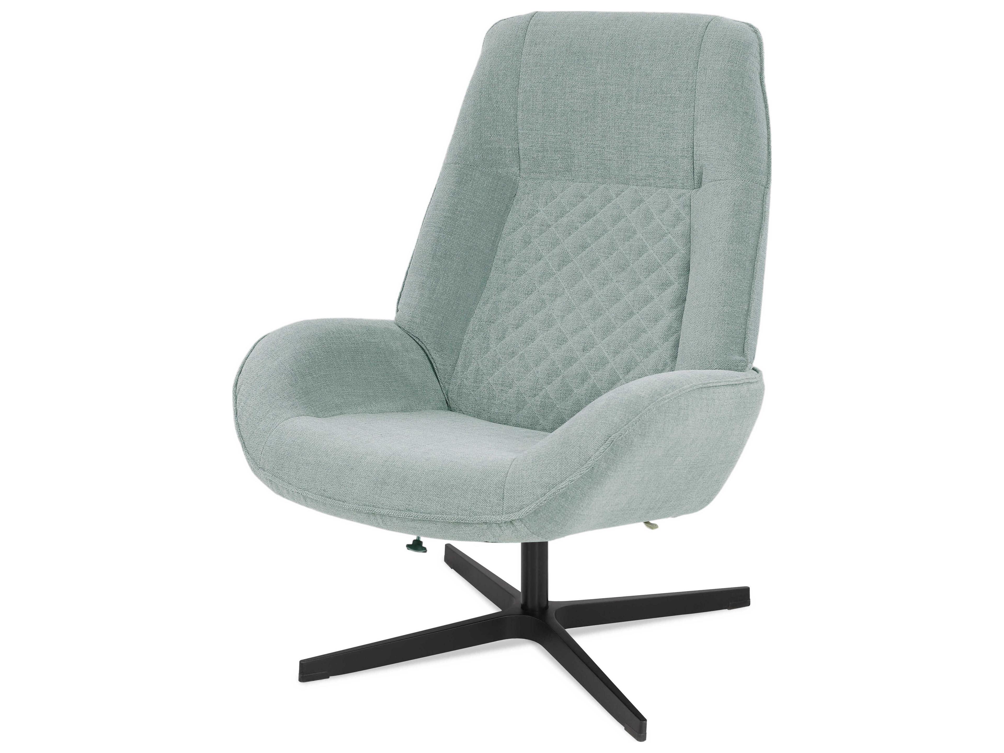 Kebe Bordeaux Yeti Turquoise Fabric Swivel Accent Chair with Footrest