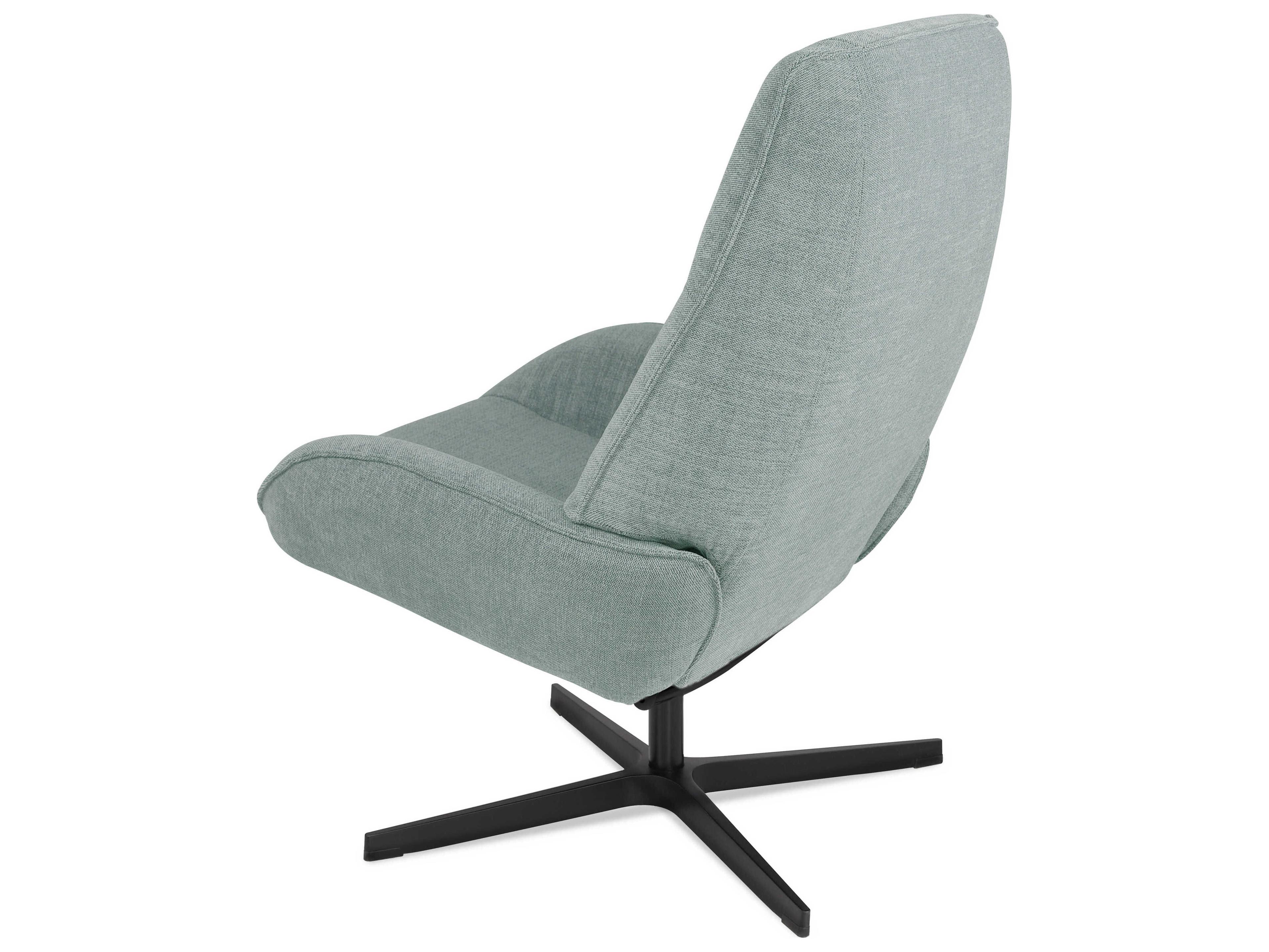 Kebe Bordeaux Yeti Turquoise Fabric Swivel Accent Chair with Footrest