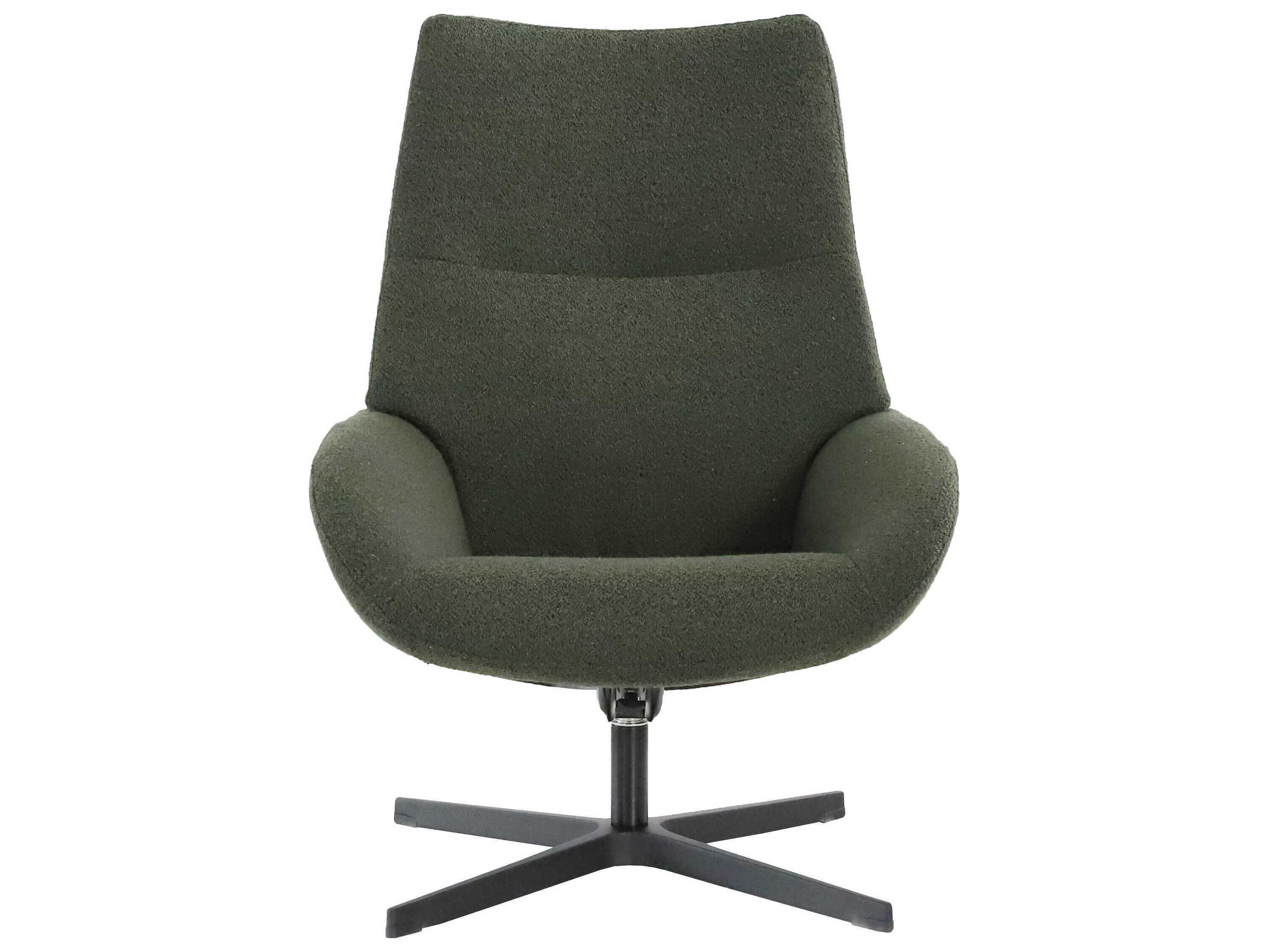 Kebe Lotus Alpine Forest Fabric Swivel Accent Chair with Footrest