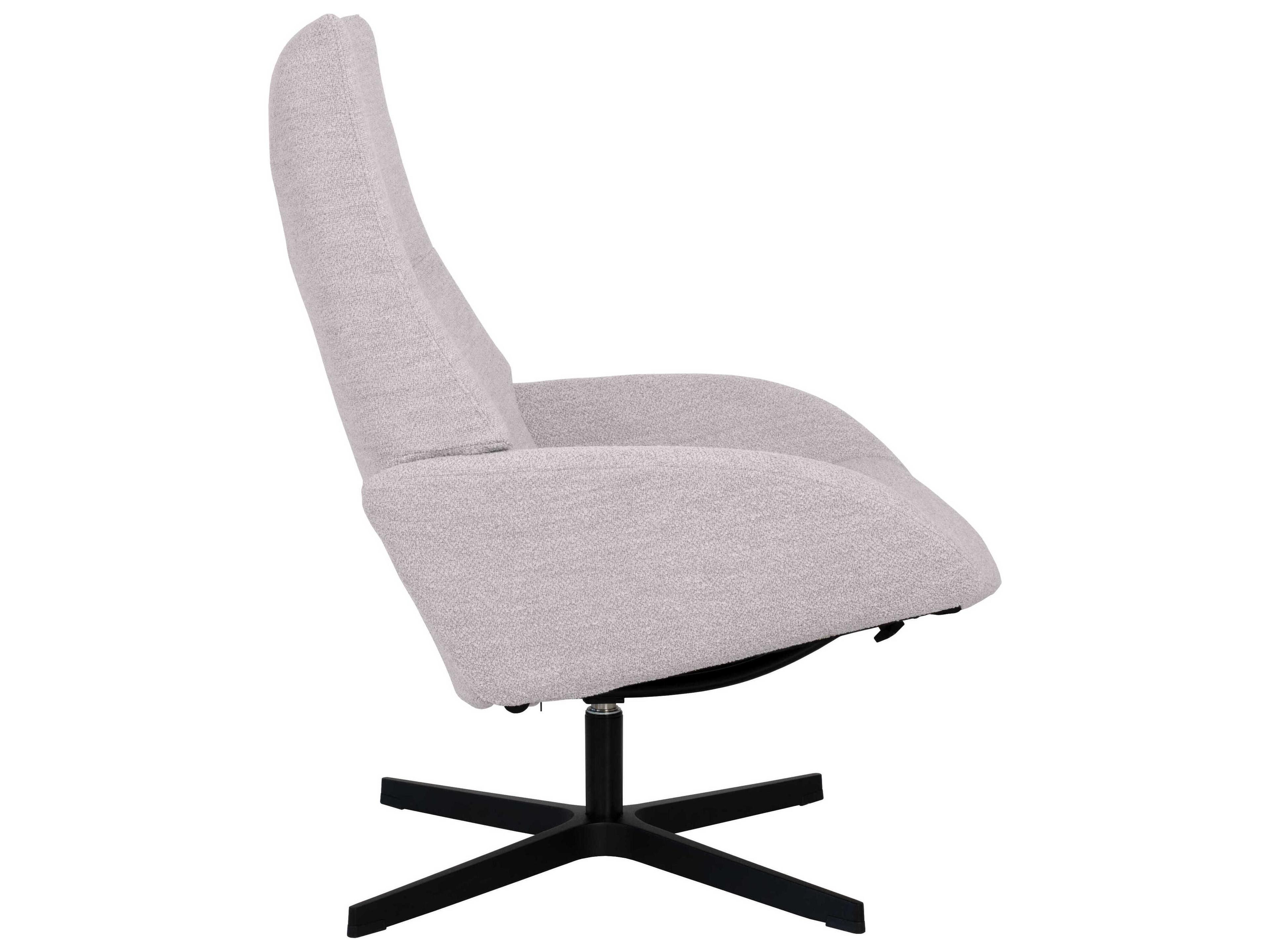 Kebe Lotus Alpine Ivory Fabric Swivel Accent Chair with Footrest