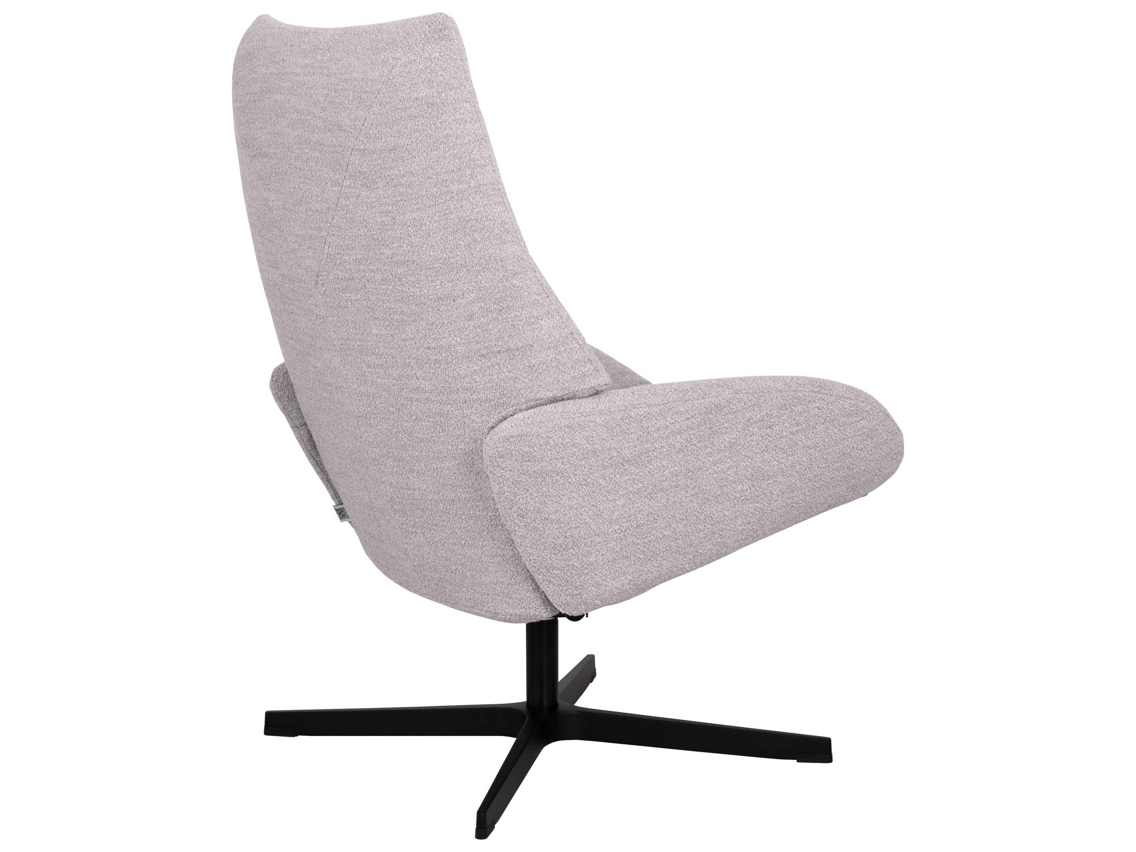 Kebe Lotus Alpine Ivory Fabric Swivel Accent Chair with Footrest