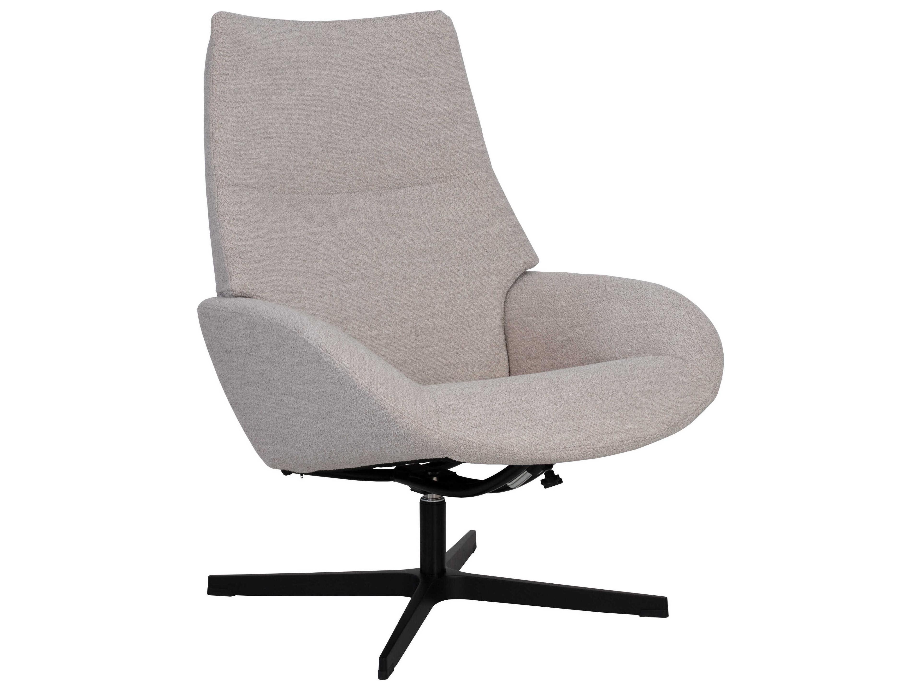 Kebe Lotus Alpine Natural Fabric Swivel Accent Chair with Footrest